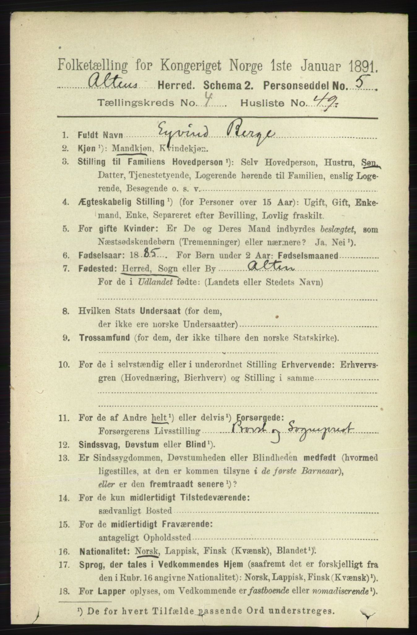 RA, 1891 census for 2012 Alta, 1891, p. 1613