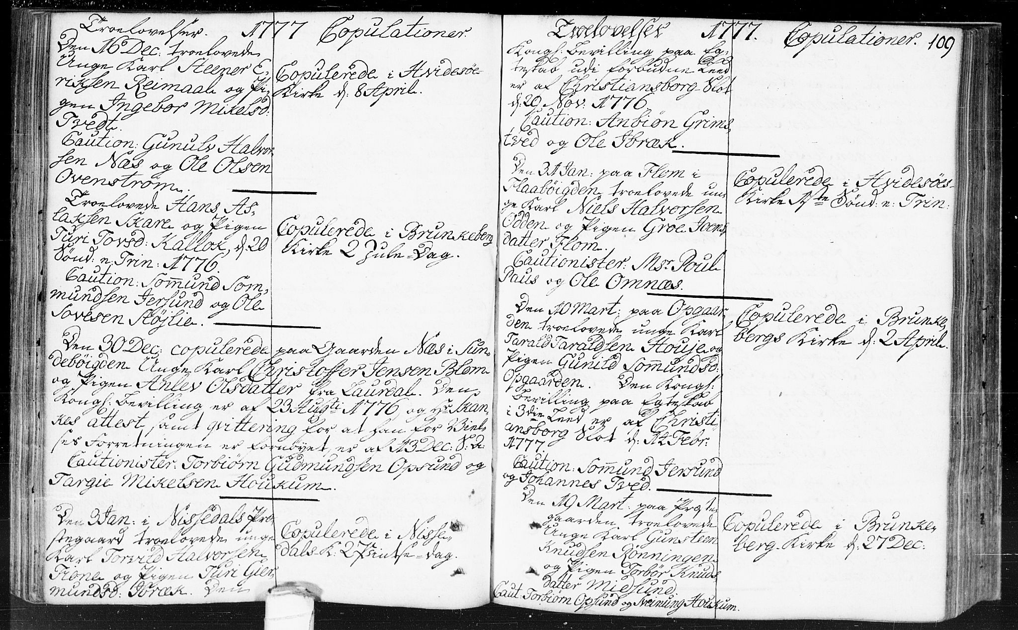 Kviteseid kirkebøker, SAKO/A-276/F/Fa/L0002: Parish register (official) no. I 2, 1773-1786, p. 109