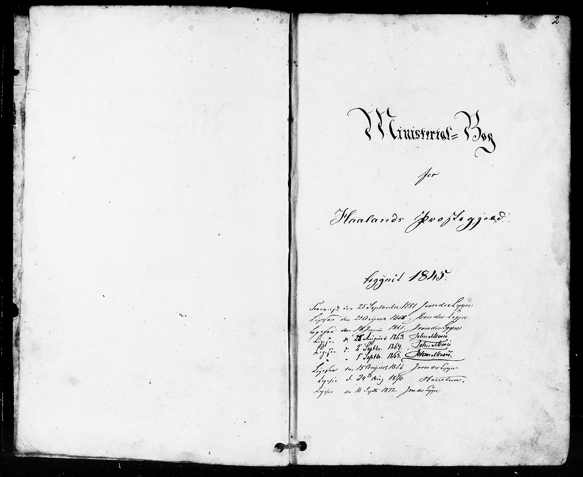Håland sokneprestkontor, SAST/A-101802/001/30BB/L0002: Parish register (copy) no. B 2, 1845-1872, p. 2
