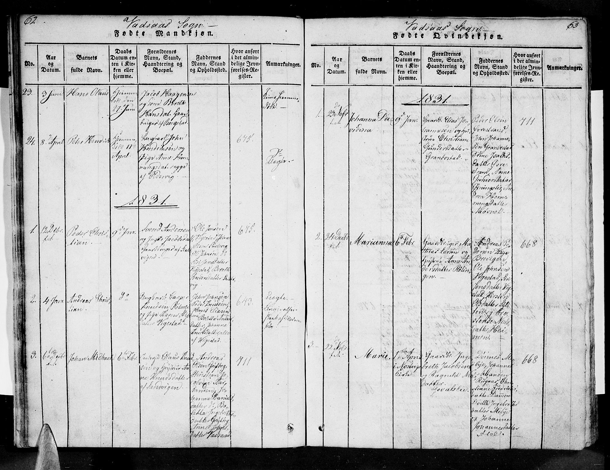 Ministerialprotokoller, klokkerbøker og fødselsregistre - Nordland, AV/SAT-A-1459/810/L0142: Parish register (official) no. 810A06 /1, 1819-1841, p. 62-63