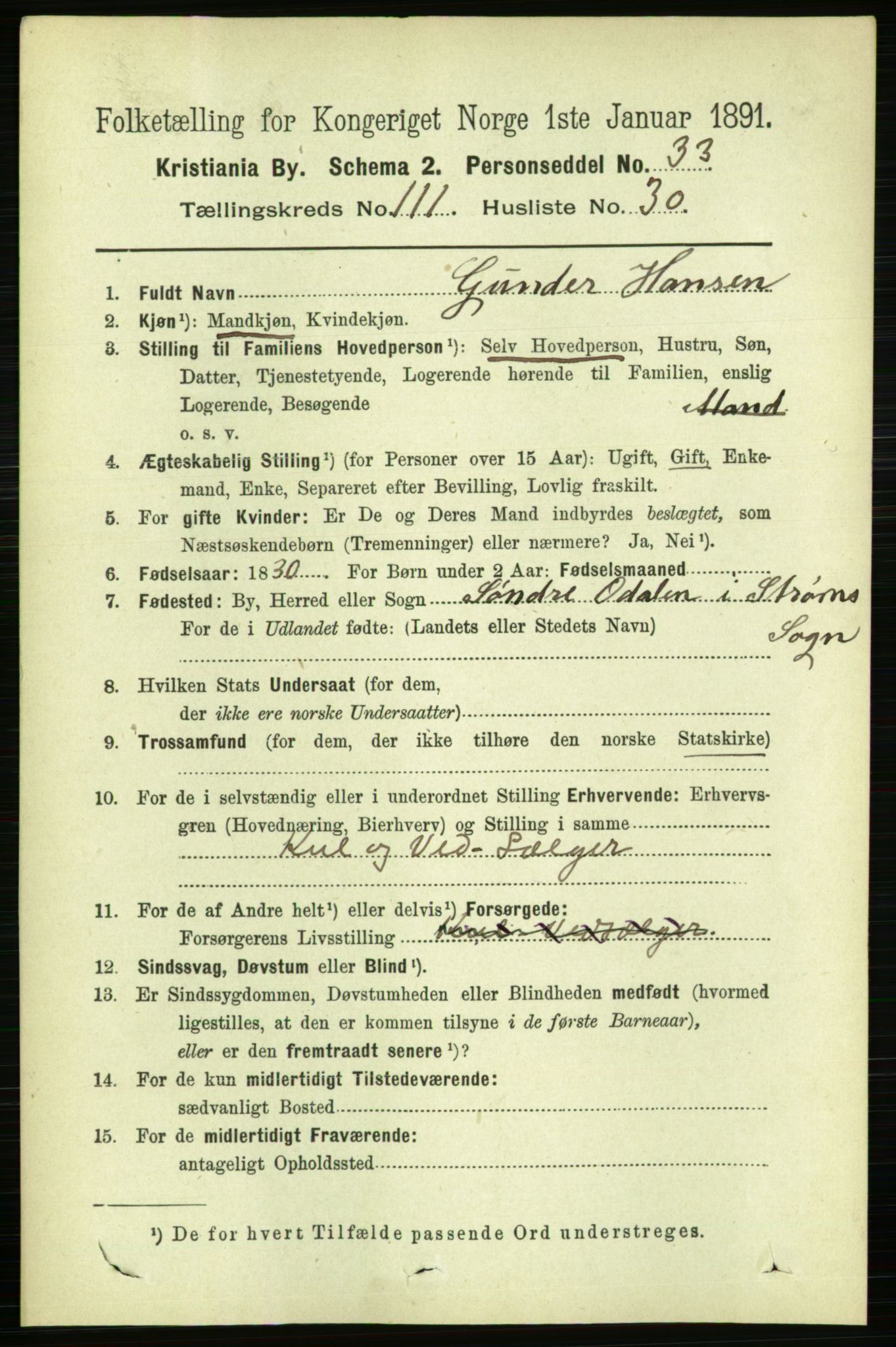 RA, 1891 census for 0301 Kristiania, 1891, p. 58678