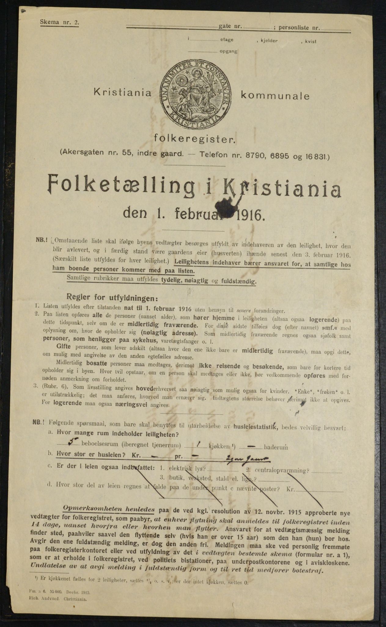 OBA, Municipal Census 1916 for Kristiania, 1916, p. 49704