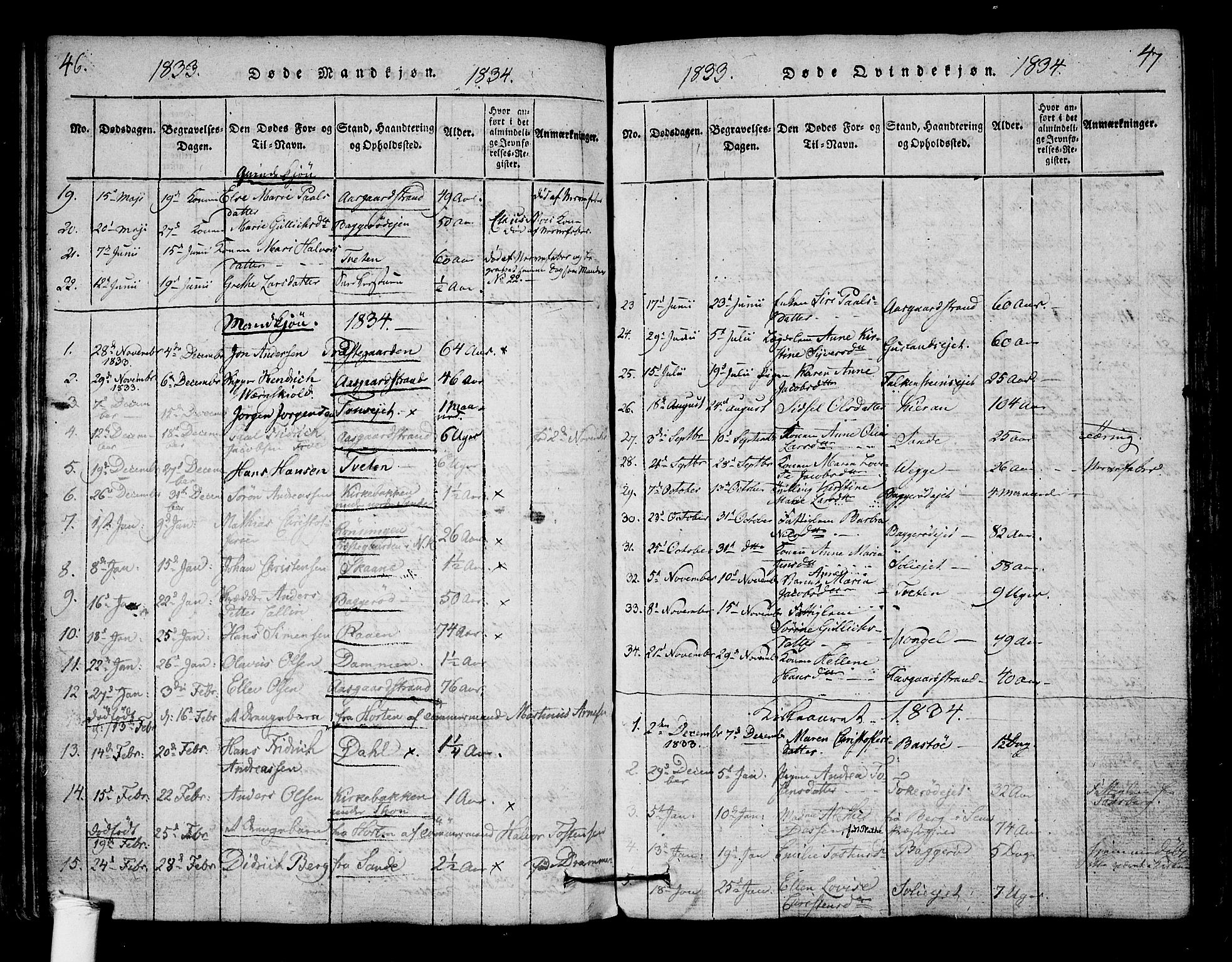 Borre kirkebøker, SAKO/A-338/F/Fa/L0004: Parish register (official) no. I 4, 1815-1845, p. 46-47