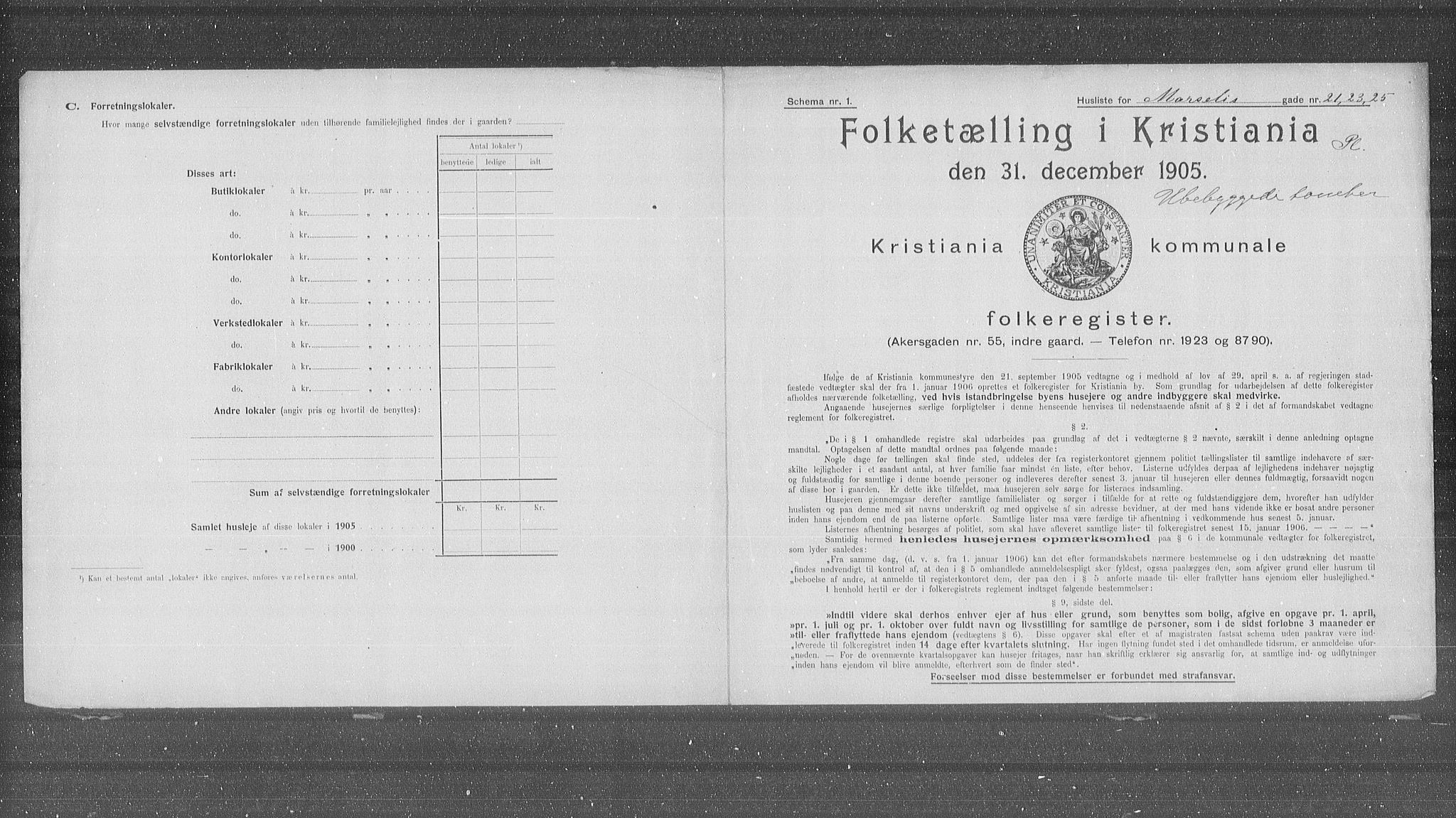 OBA, Municipal Census 1905 for Kristiania, 1905, p. 33866