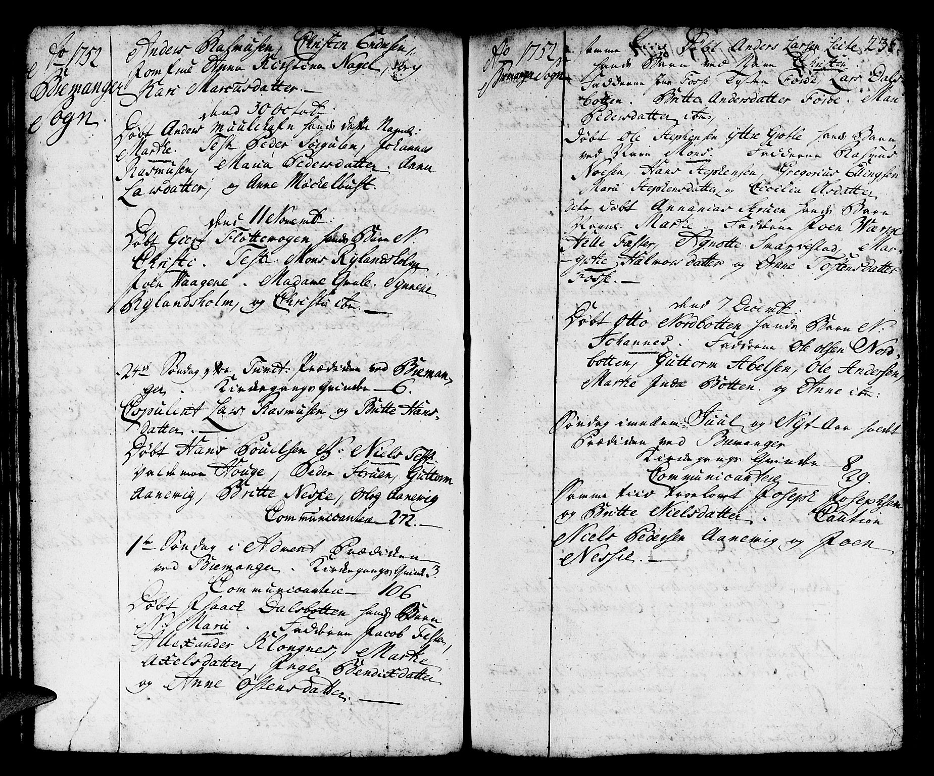 Kinn sokneprestembete, SAB/A-80801/H/Haa/Haaa/L0002: Parish register (official) no. A 2, 1729-1785, p. 235