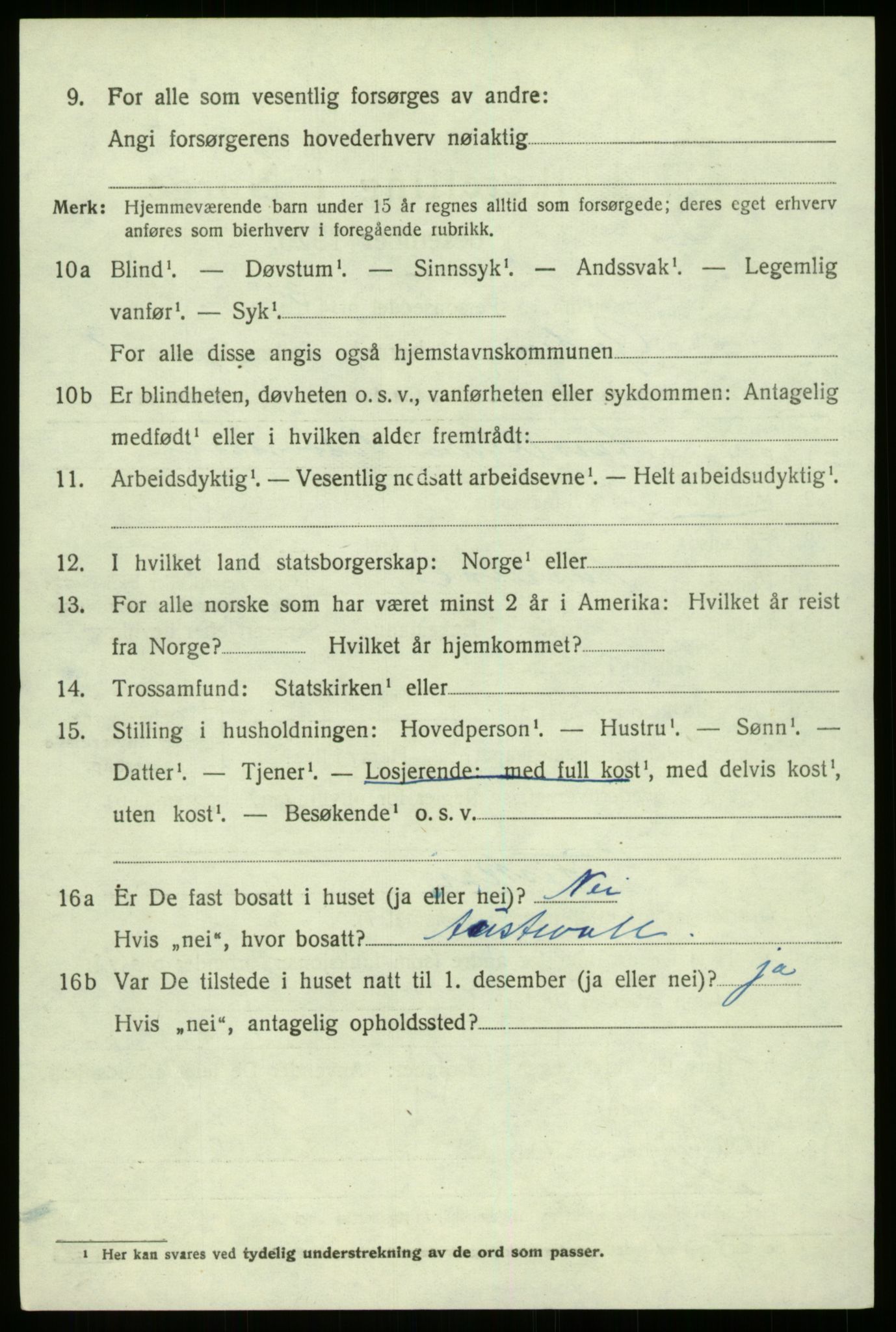 SAB, 1920 census for Gulen, 1920, p. 4546