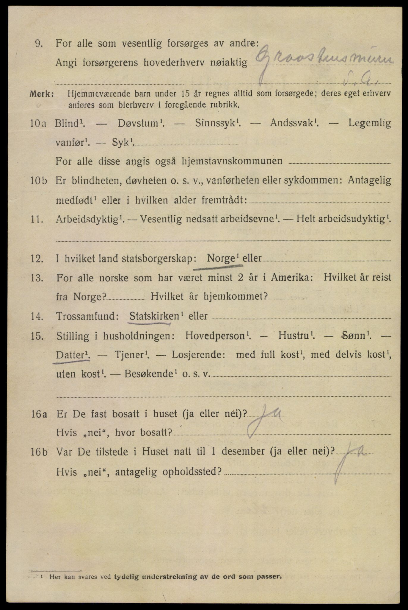SAKO, 1920 census for Kragerø, 1920, p. 9024