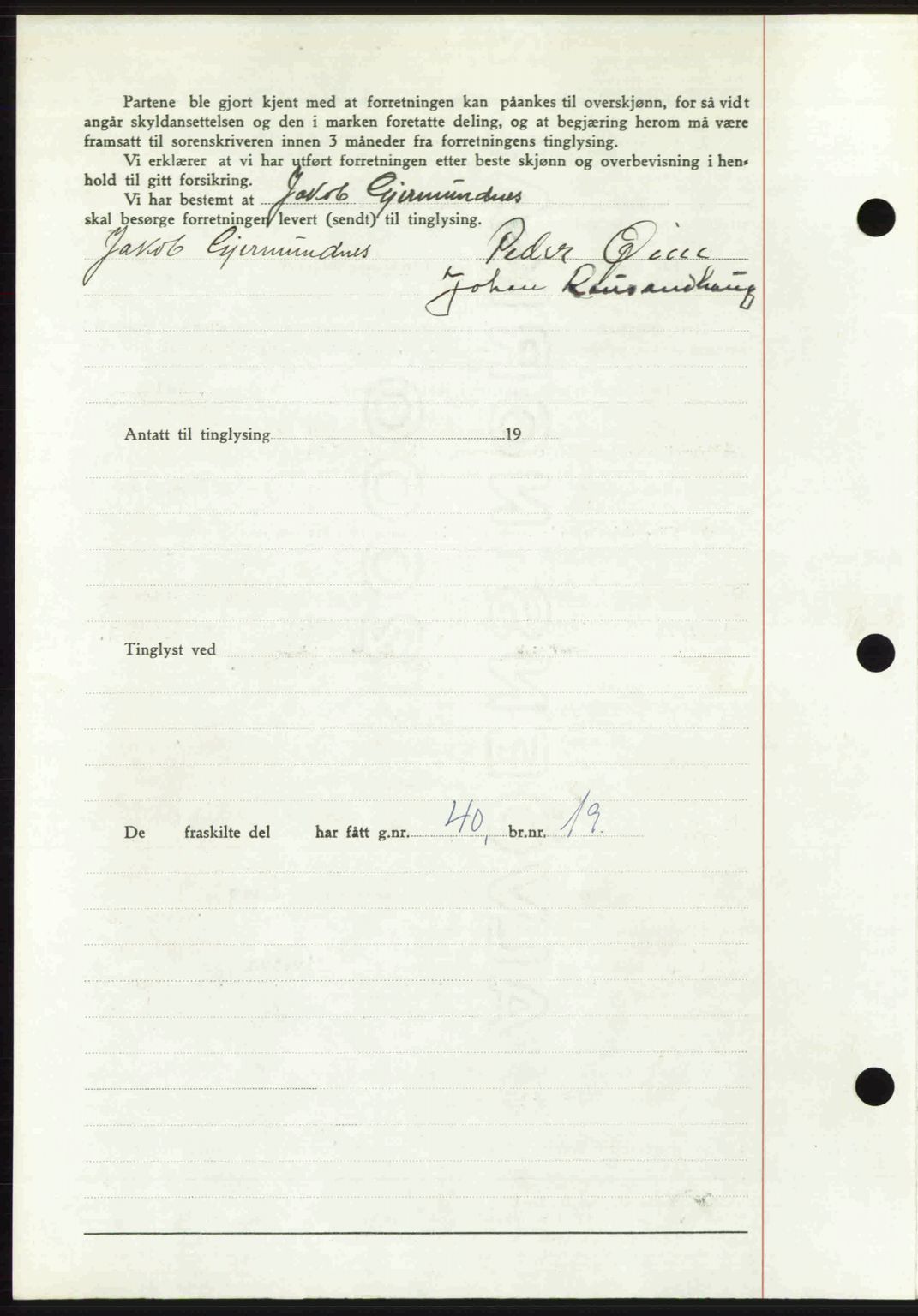 Romsdal sorenskriveri, AV/SAT-A-4149/1/2/2C: Mortgage book no. A31, 1949-1949, Diary no: : 3041/1949