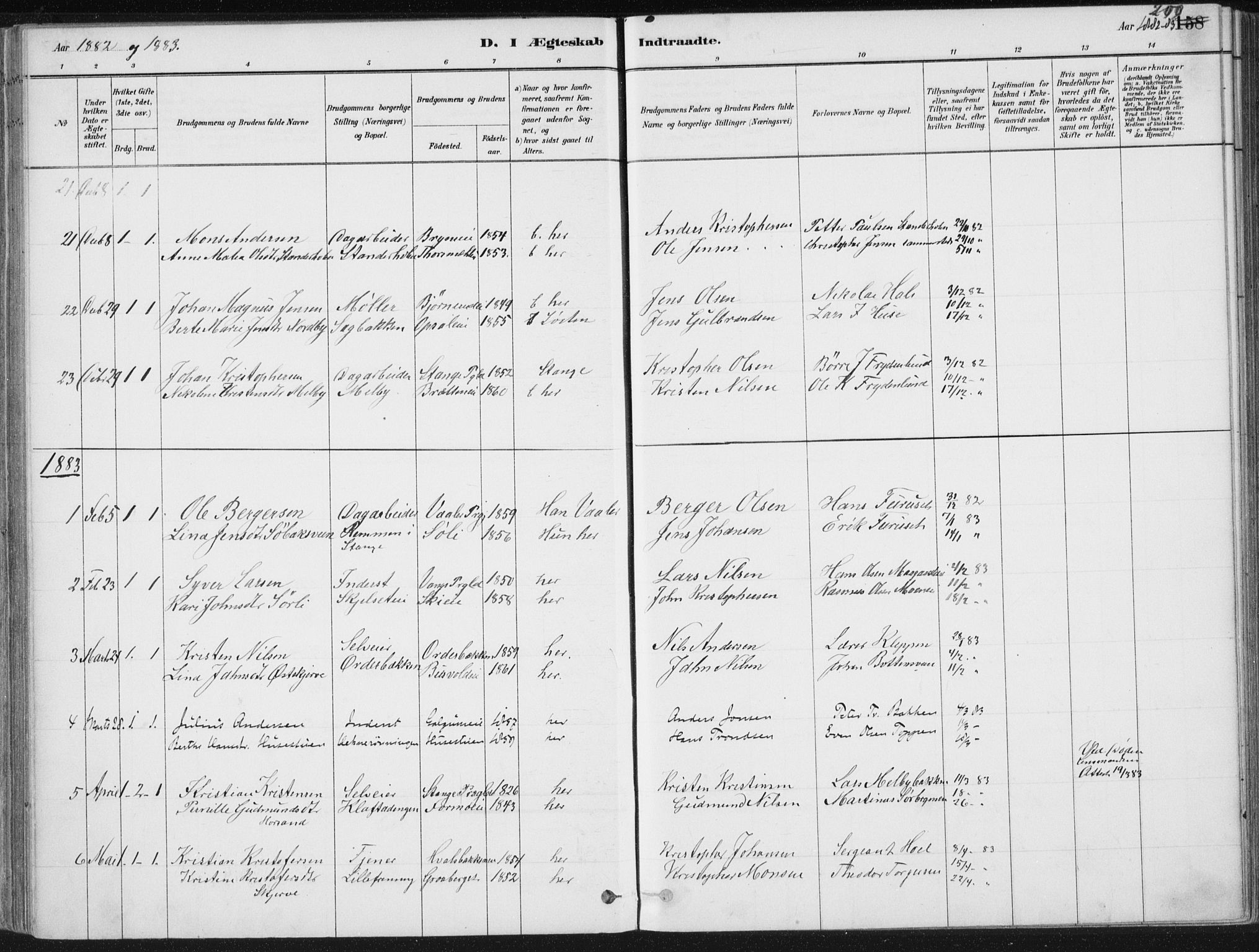 Romedal prestekontor, SAH/PREST-004/K/L0010: Parish register (official) no. 10, 1880-1895, p. 200
