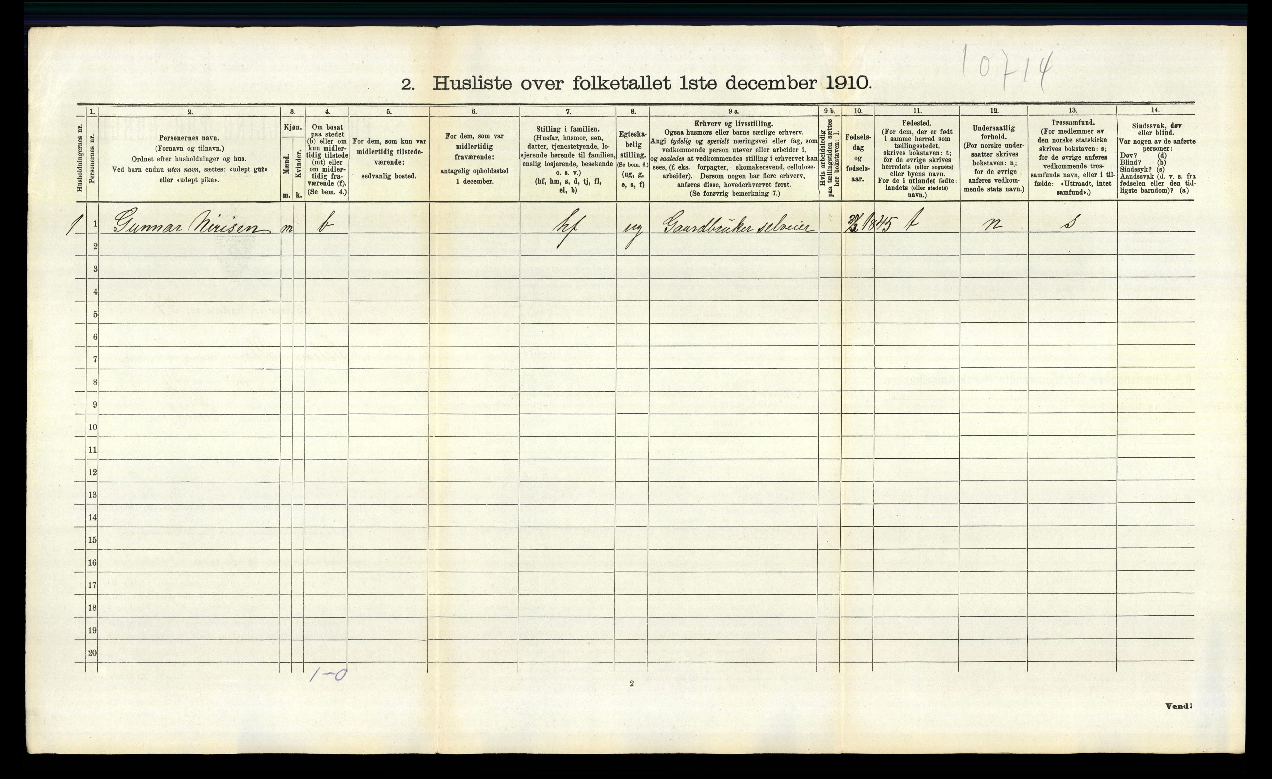 RA, 1910 census for Bø, 1910, p. 1014