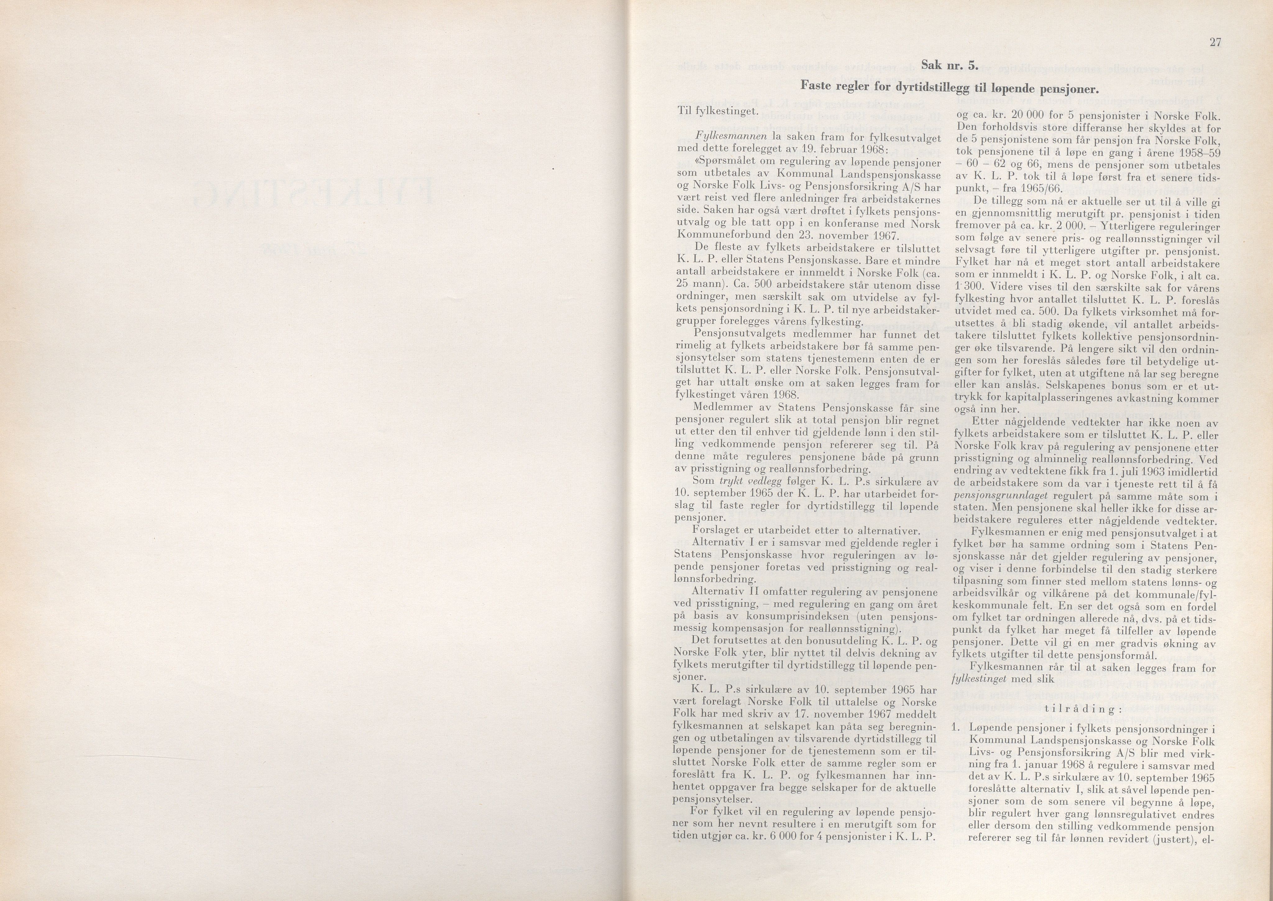 Rogaland fylkeskommune - Fylkesrådmannen , IKAR/A-900/A/Aa/Aaa/L0088: Møtebok , 1968, p. 27