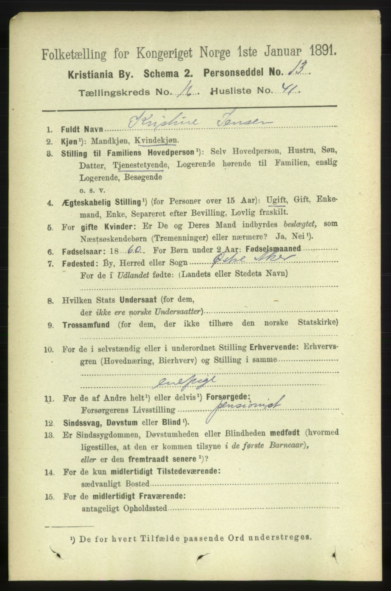 RA, 1891 census for 0301 Kristiania, 1891, p. 8001