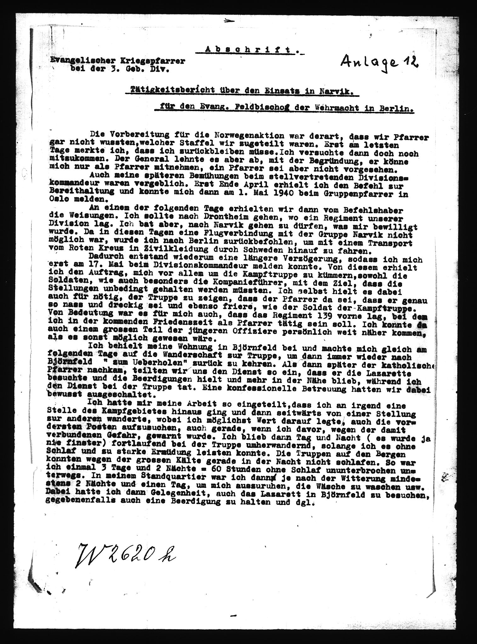 Documents Section, AV/RA-RAFA-2200/V/L0086: Amerikansk mikrofilm "Captured German Documents".
Box No. 725.  FKA jnr. 601/1954., 1940, p. 404