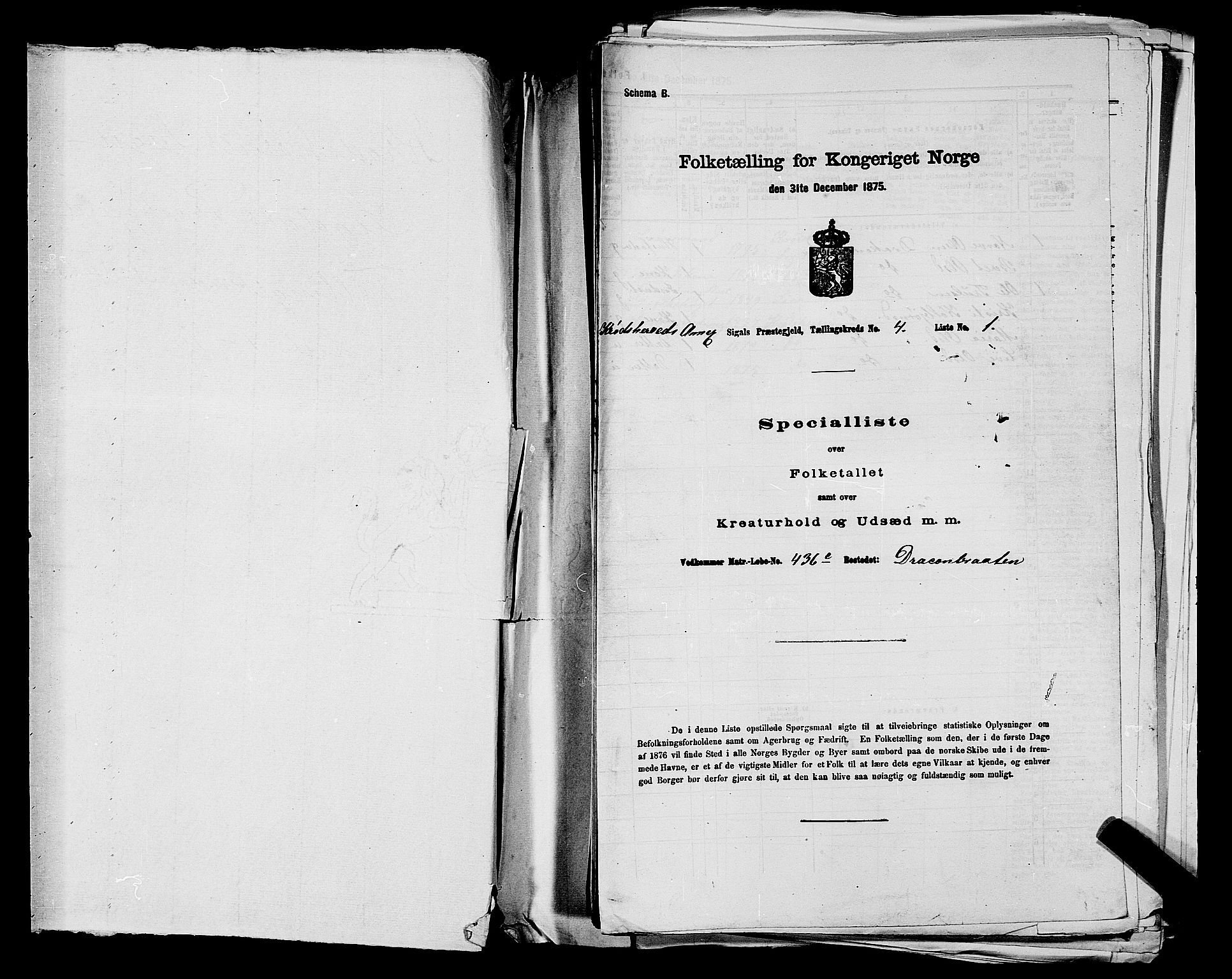 SAKO, 1875 census for 0621P Sigdal, 1875, p. 1605