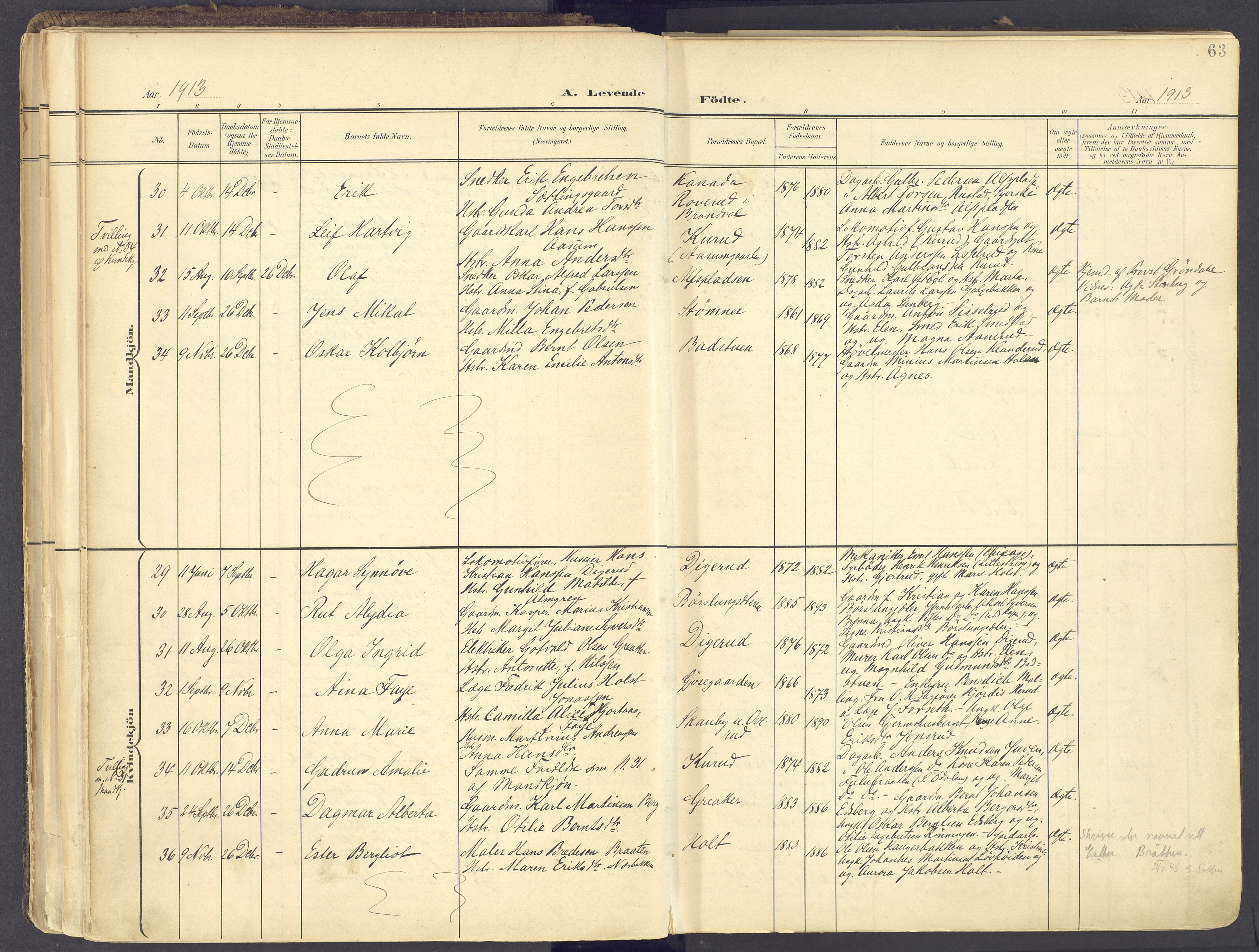 Vinger prestekontor, AV/SAH-PREST-024/H/Ha/Haa/L0017: Parish register (official) no. 17, 1901-1927, p. 63