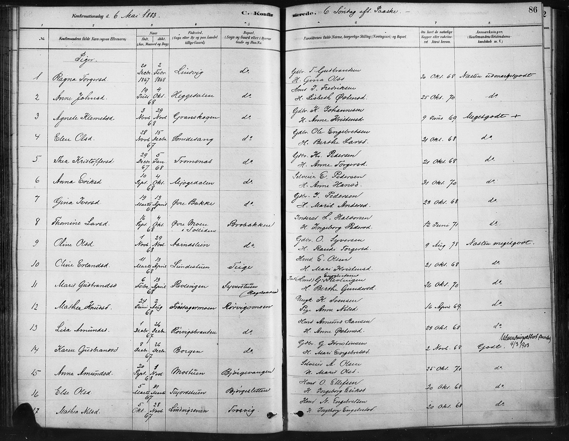 Ringebu prestekontor, SAH/PREST-082/H/Ha/Haa/L0009: Parish register (official) no. 9, 1878-1898, p. 86