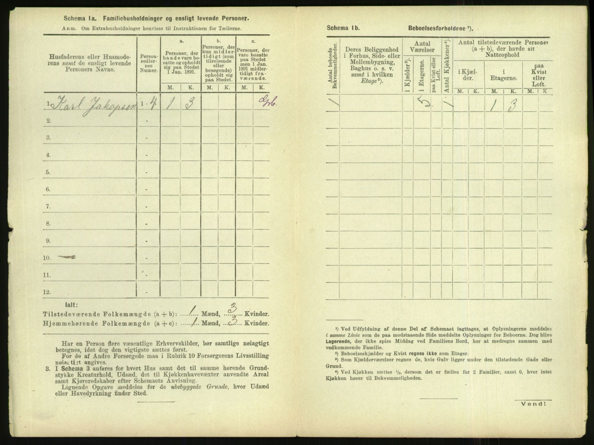 RA, 1891 census for 1102 Sandnes, 1891, p. 20