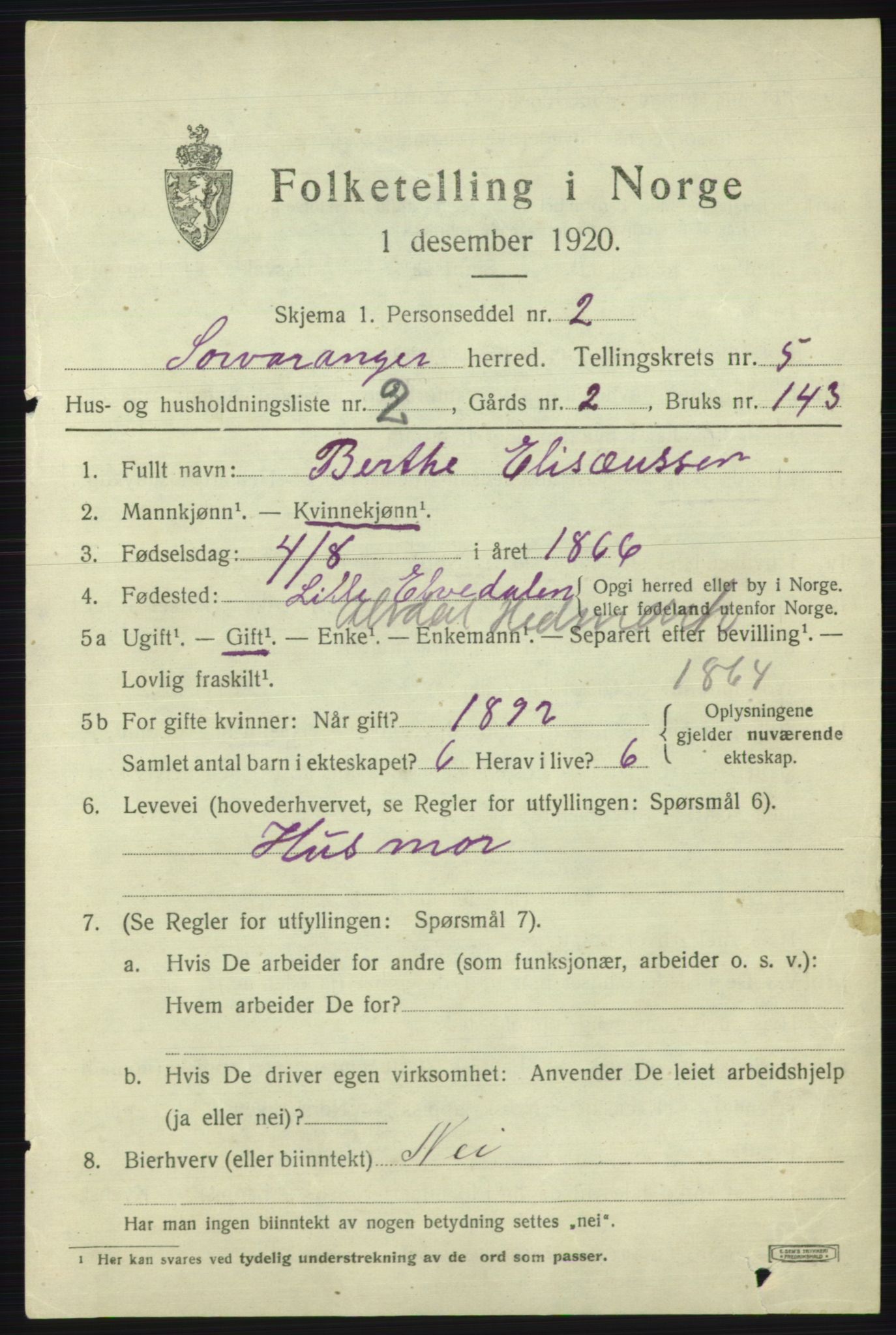 SATØ, 1920 census for Sør-Varanger, 1920, p. 3450