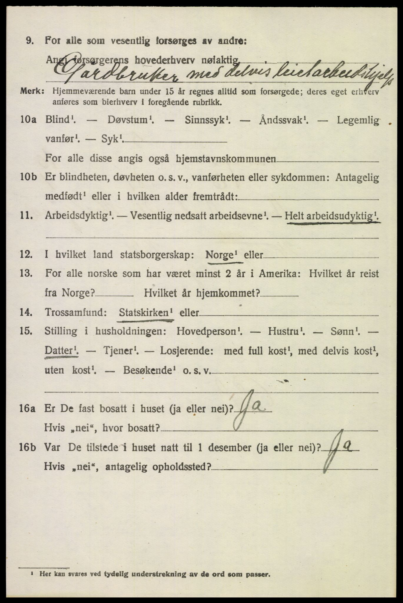 SAH, 1920 census for Tolga, 1920, p. 4960