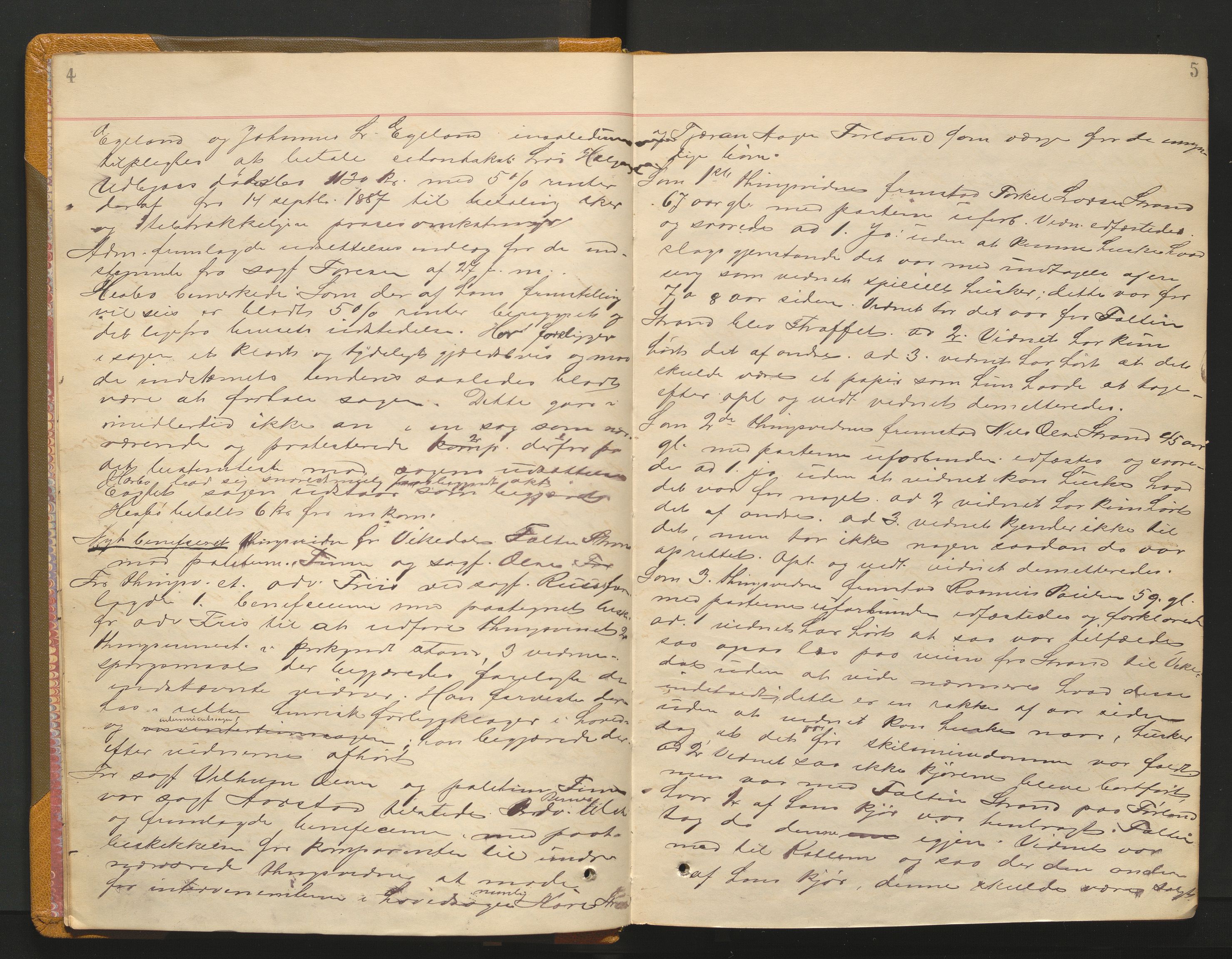 Ryfylke tingrett, AV/SAST-A-100055/001/I/IB/IB0/L0015: Tingbok, Ryfylke, 1889-1891, p. 4-5