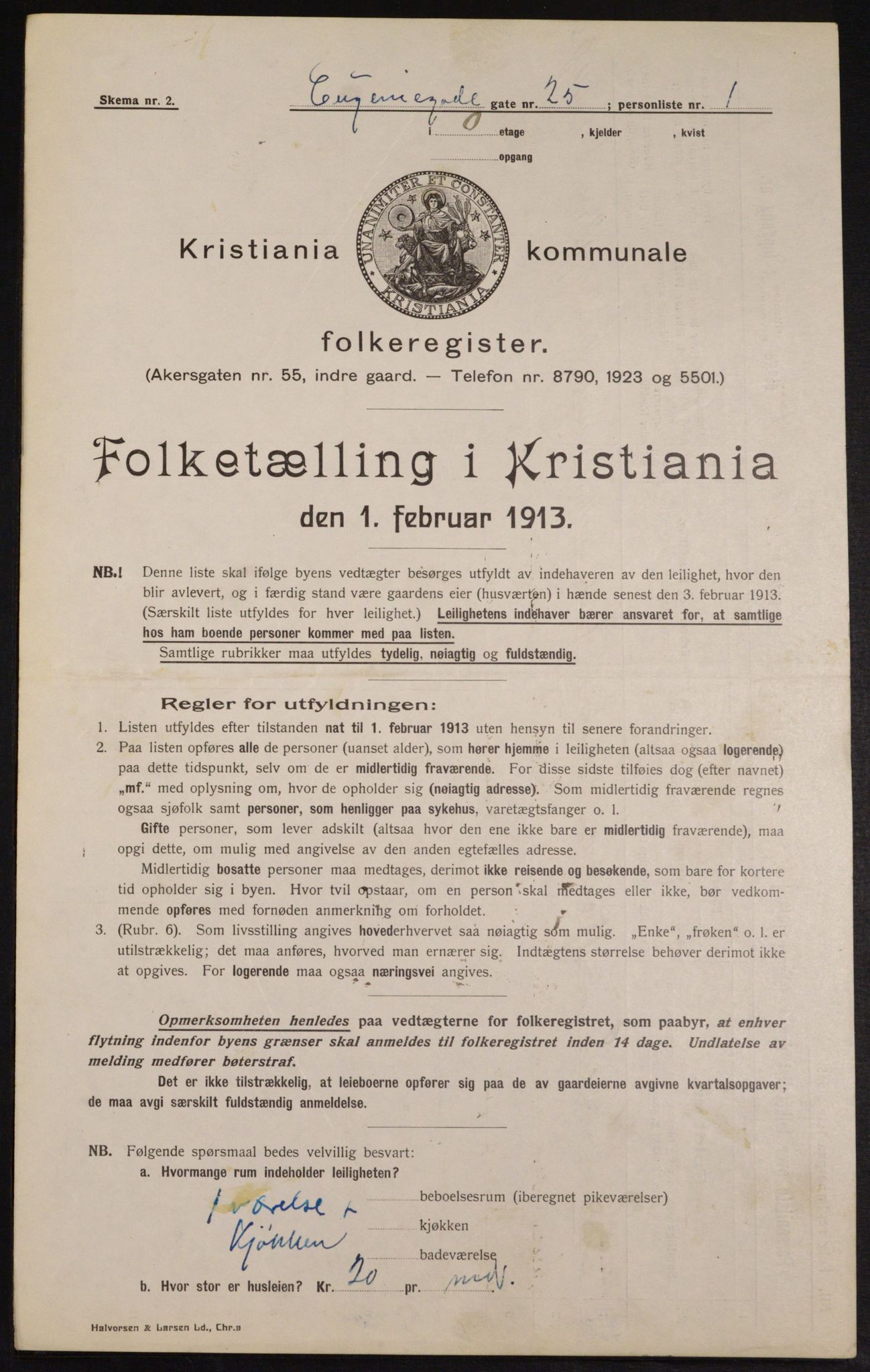 OBA, Municipal Census 1913 for Kristiania, 1913, p. 22993