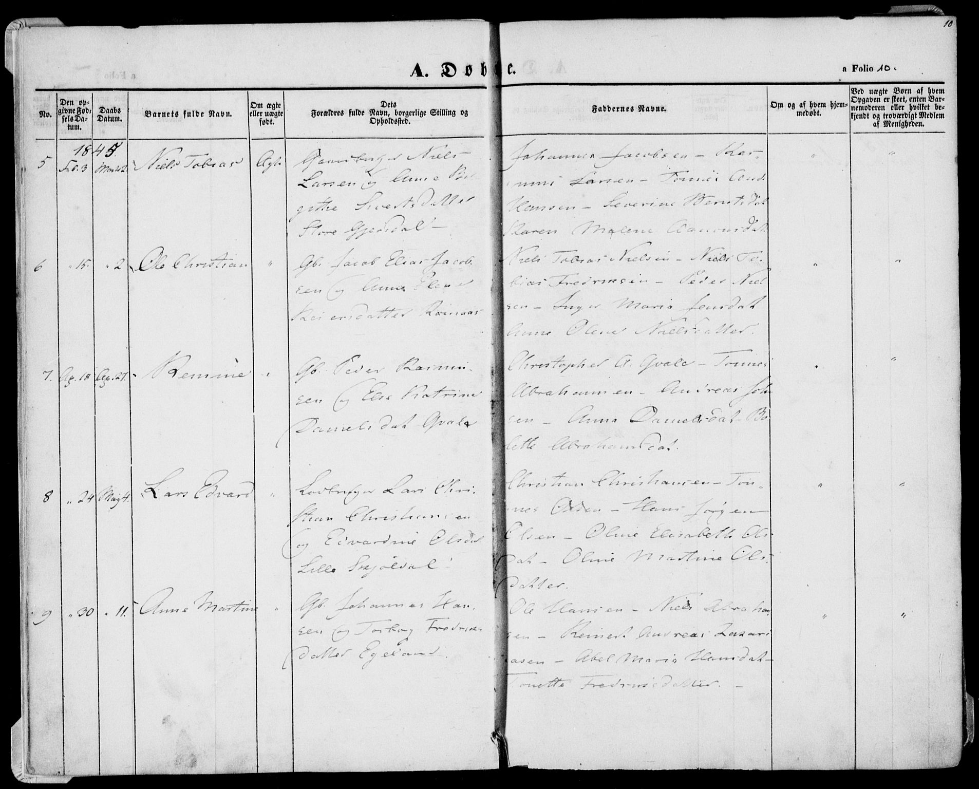 Herad sokneprestkontor, AV/SAK-1111-0018/F/Fa/Faa/L0004: Parish register (official) no. A 4, 1844-1853, p. 10