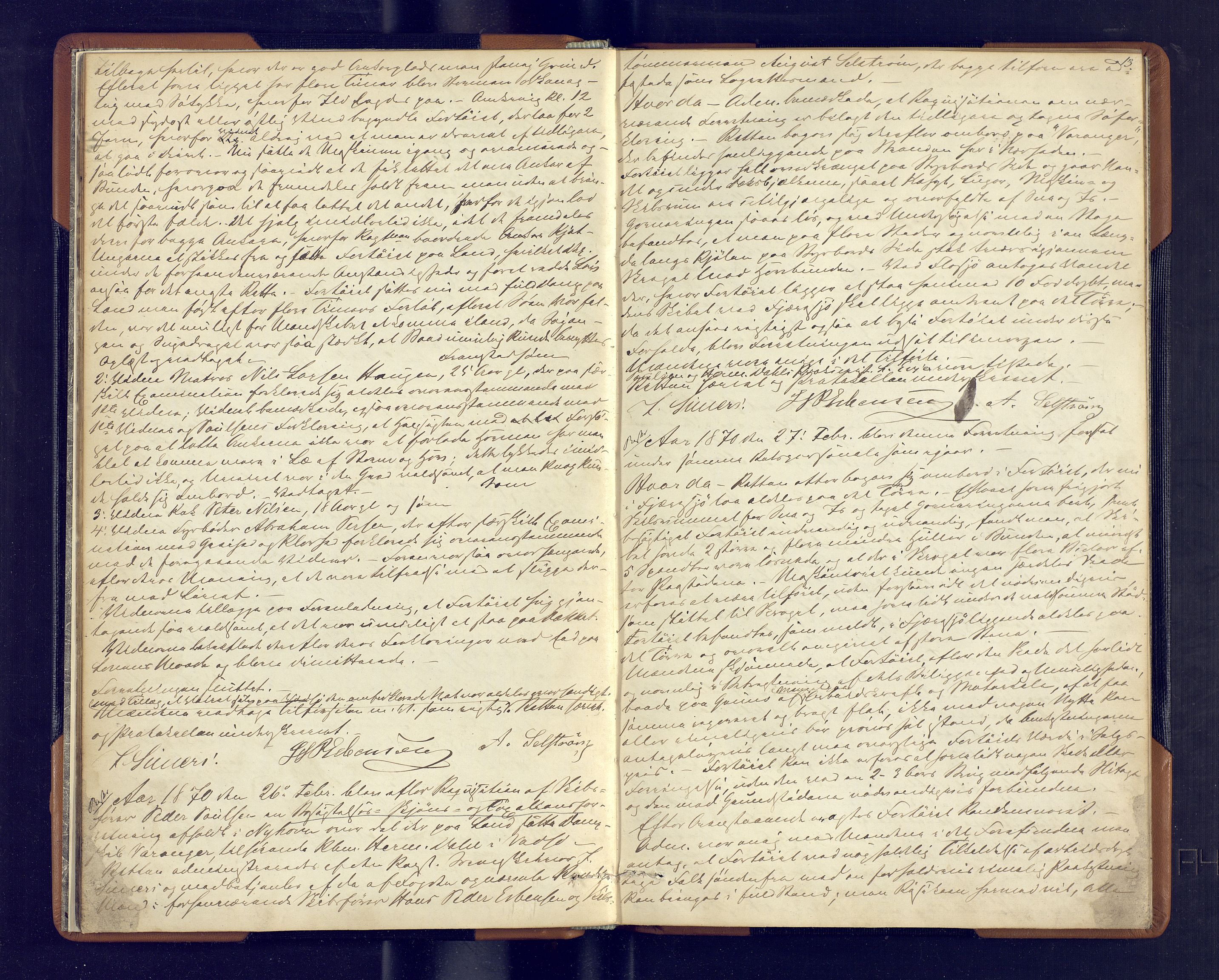 Varanger fogderi-sorenskriveri/Tana og Varanger sorenskriveri, AV/SATØ-S-0059/1/K/Ka/Kab/L0263: Ekstrarettsprotokoller. 2. serie. (F), 1869-1875, p. 12-13