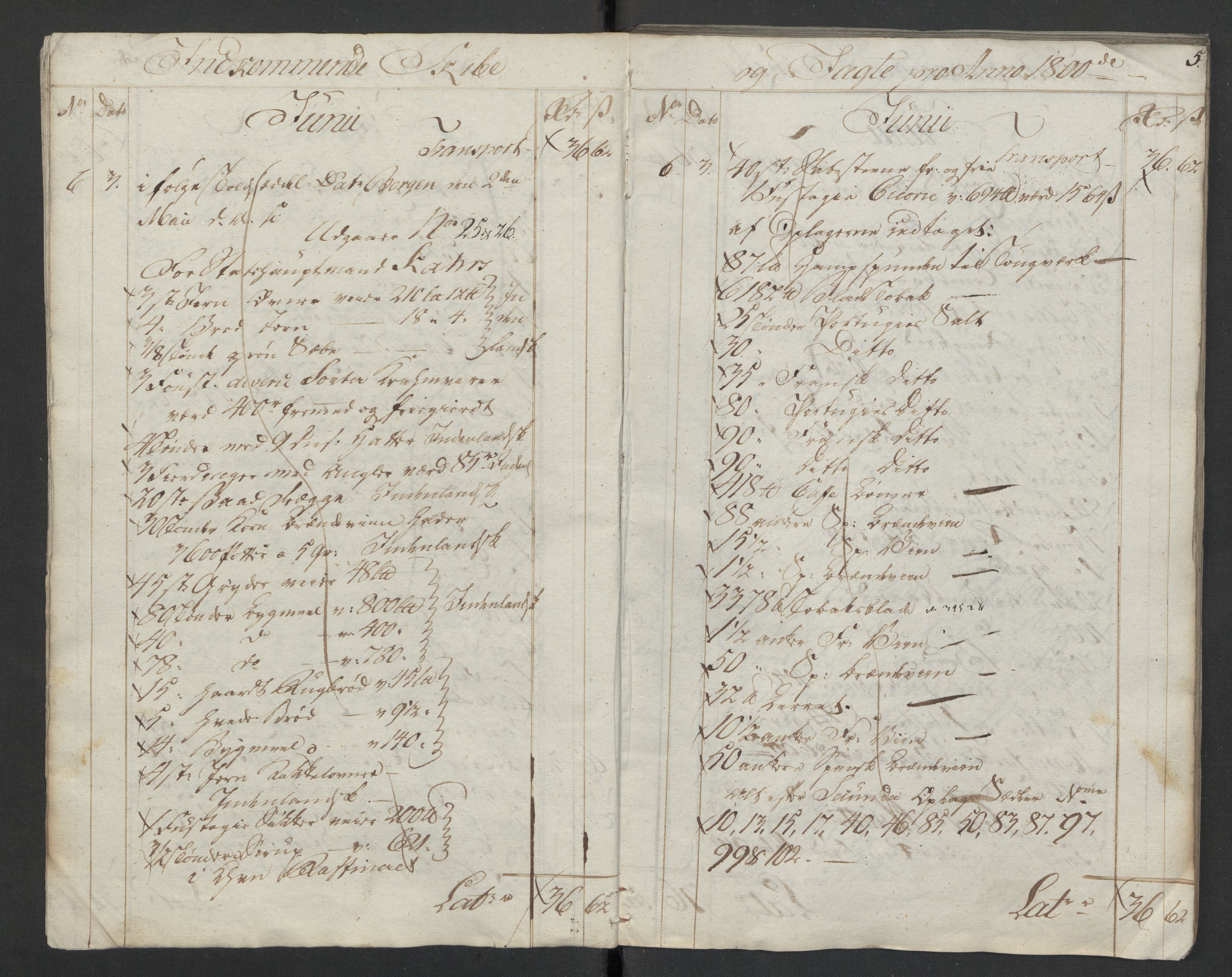 Generaltollkammeret, tollregnskaper, AV/RA-EA-5490/R36/L0002/0001: Tollregnskaper Hammerfest / Tollbok, 1800