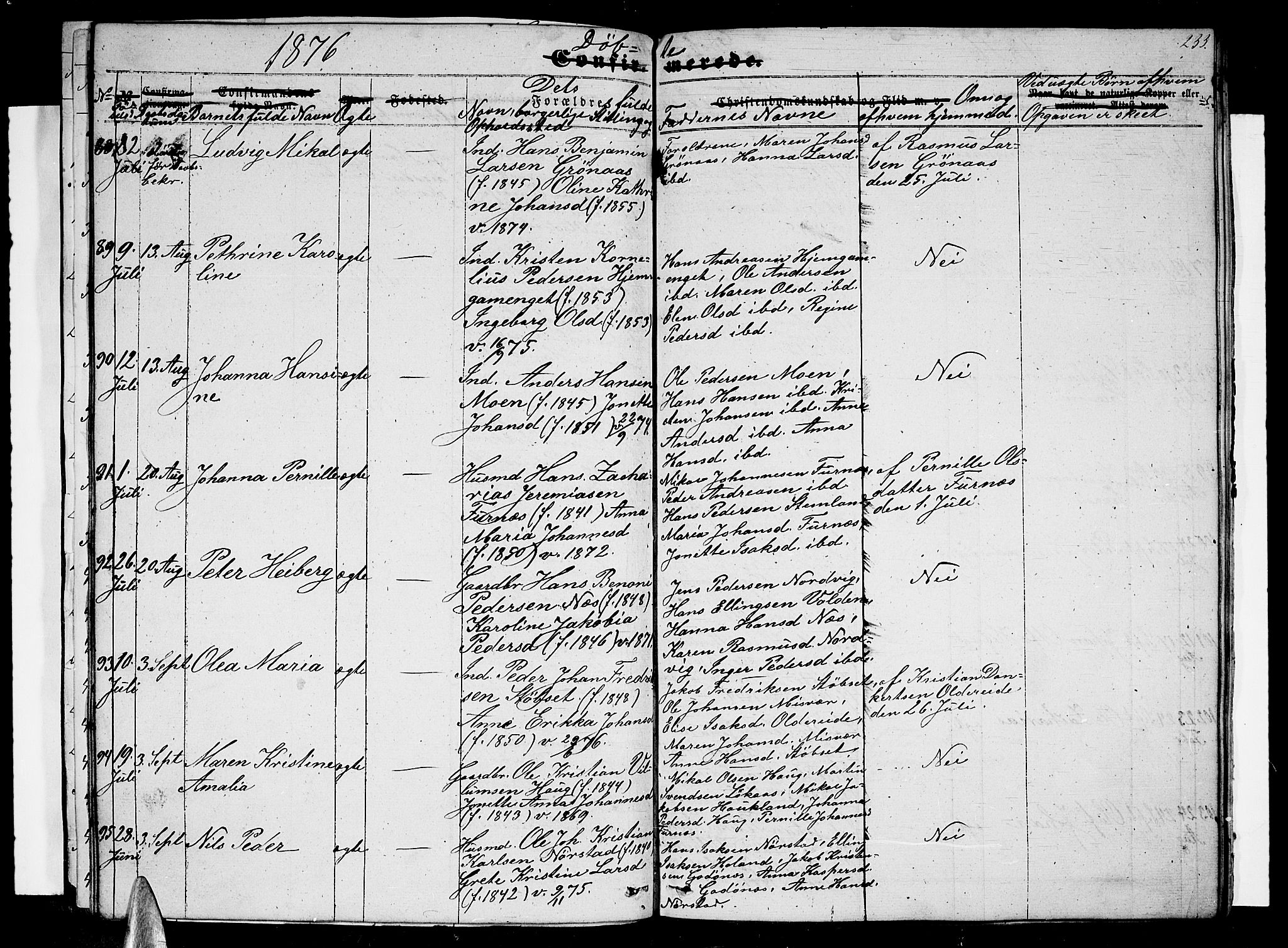 Ministerialprotokoller, klokkerbøker og fødselsregistre - Nordland, AV/SAT-A-1459/852/L0753: Parish register (copy) no. 852C04, 1856-1877, p. 233