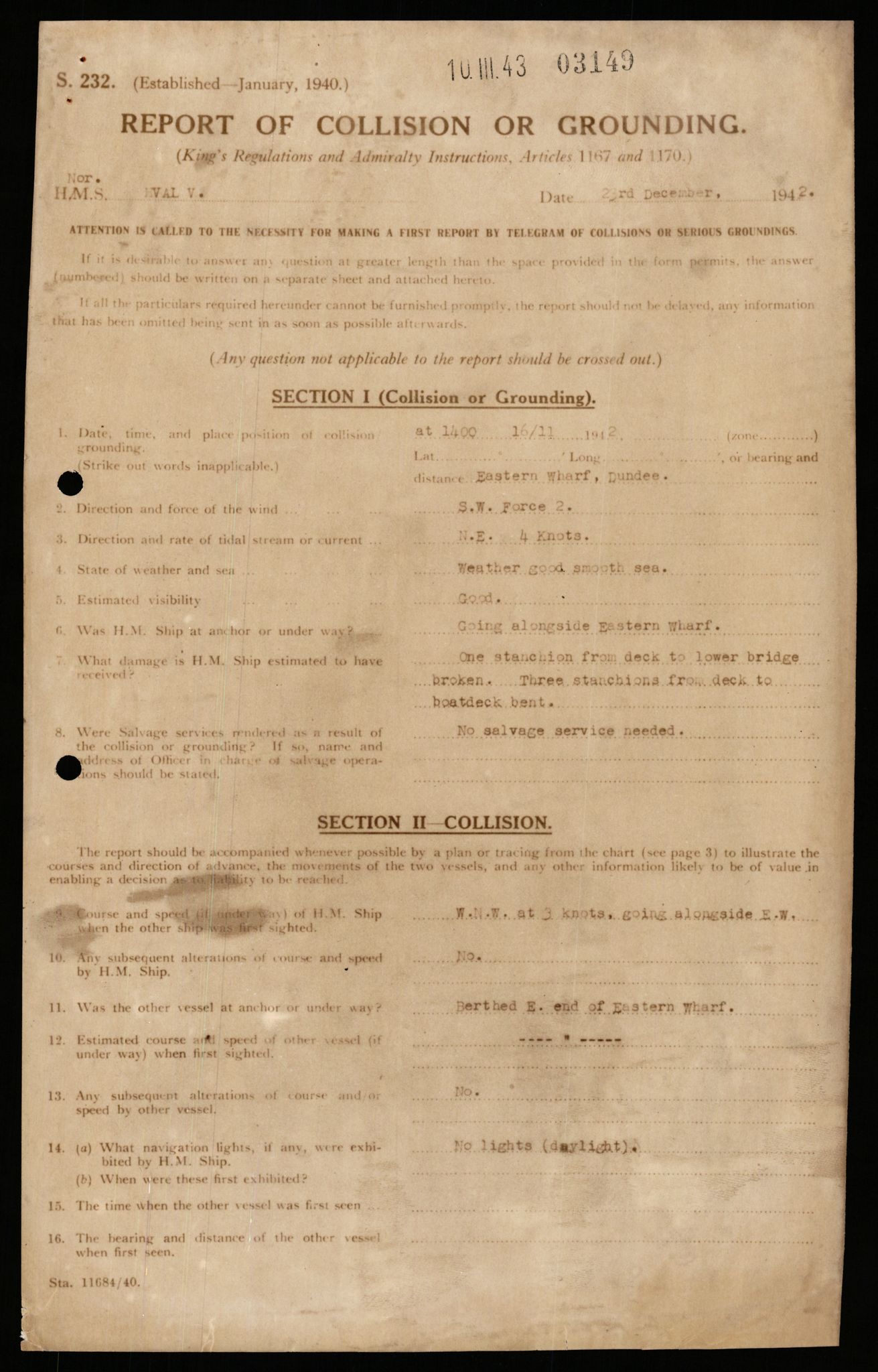 Forsvaret, Sjøforsvarets overkommando, AV/RA-RAFA-2035/D/Dc/L0306: --, 1940-1945, p. 233