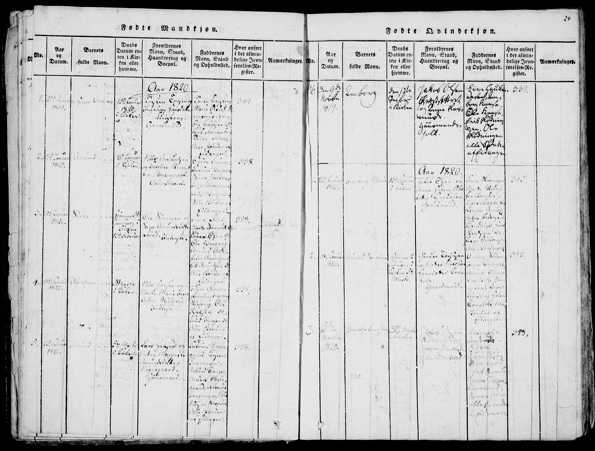 Eidanger kirkebøker, SAKO/A-261/F/Fa/L0007: Parish register (official) no. 7, 1814-1831, p. 24