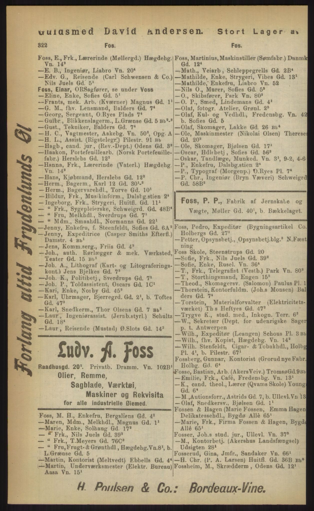 Kristiania/Oslo adressebok, PUBL/-, 1903, p. 322