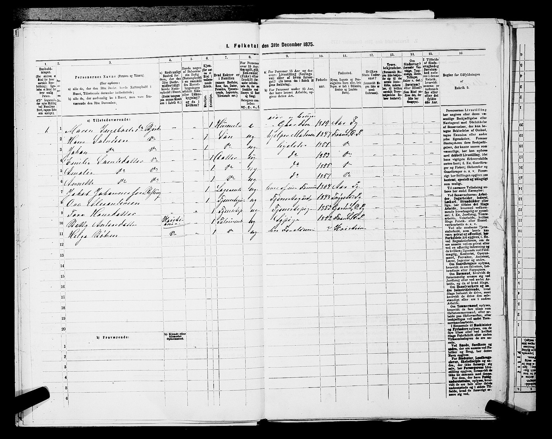 RA, 1875 census for 0215L Drøbak/Frogn, 1875, p. 214