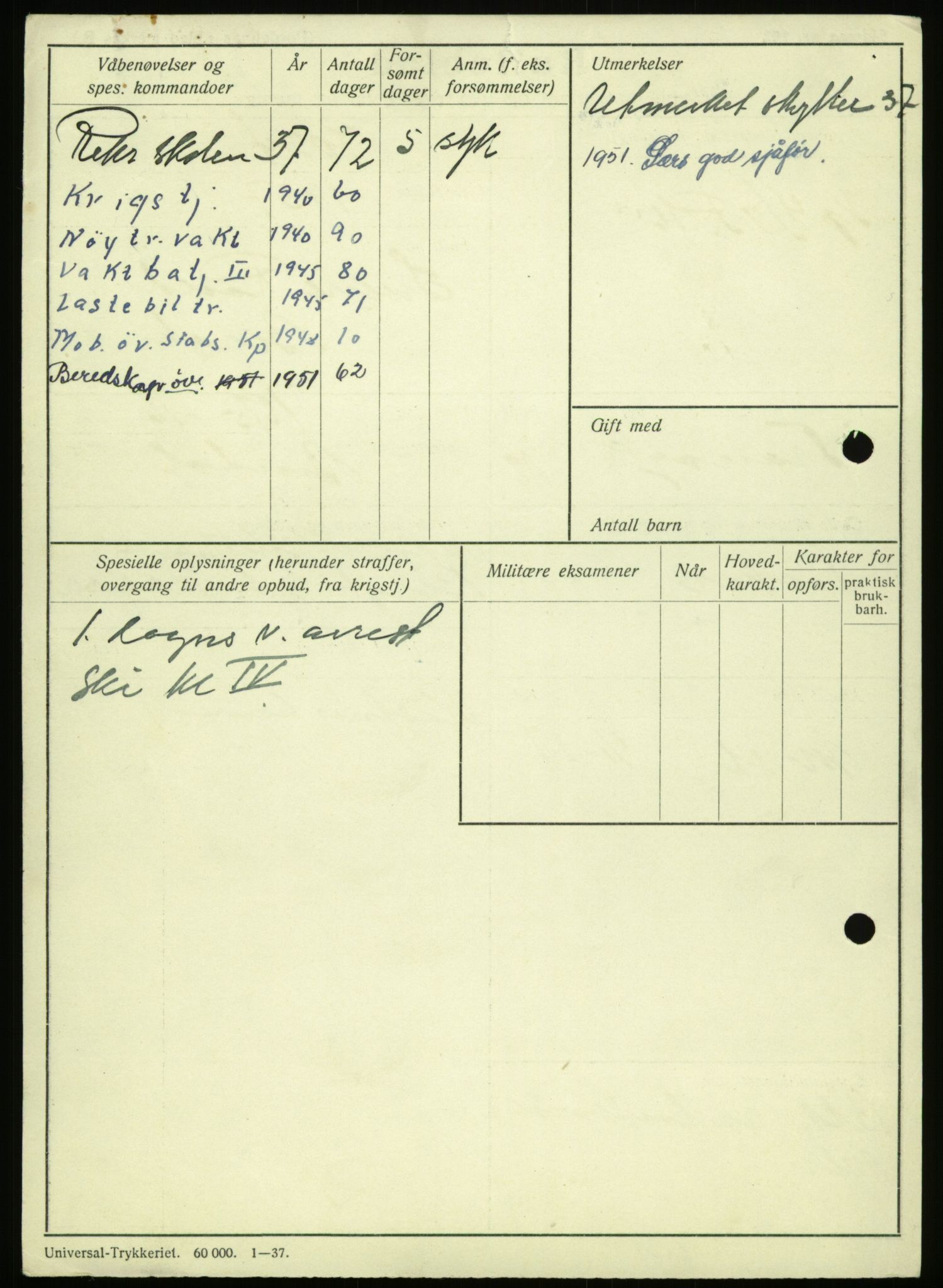 Forsvaret, Troms infanteriregiment nr. 16, AV/RA-RAFA-3146/P/Pa/L0021: Rulleblad for regimentets menige mannskaper, årsklasse 1937, 1937, p. 52