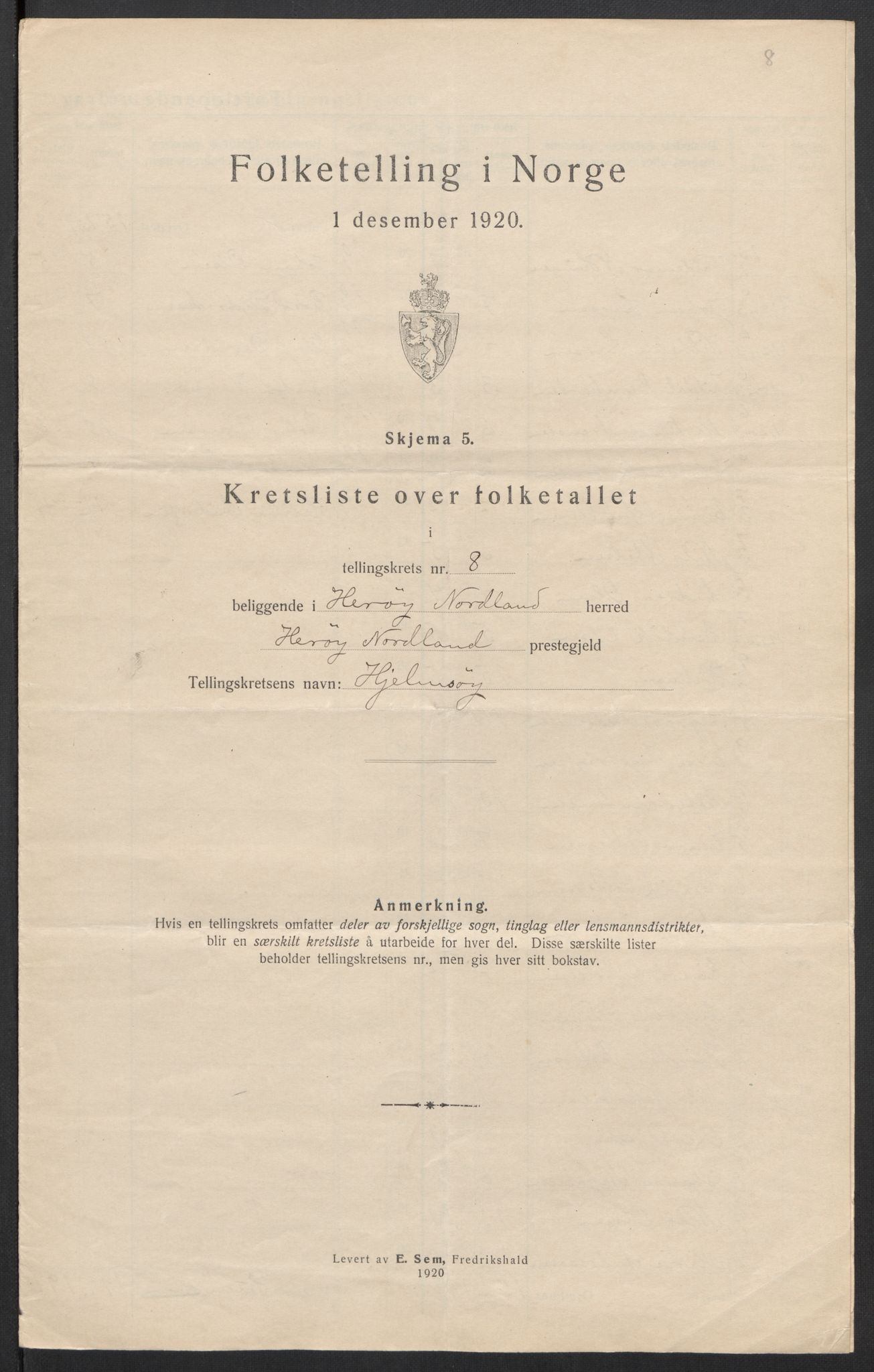 SAT, 1920 census for Herøy, 1920, p. 27