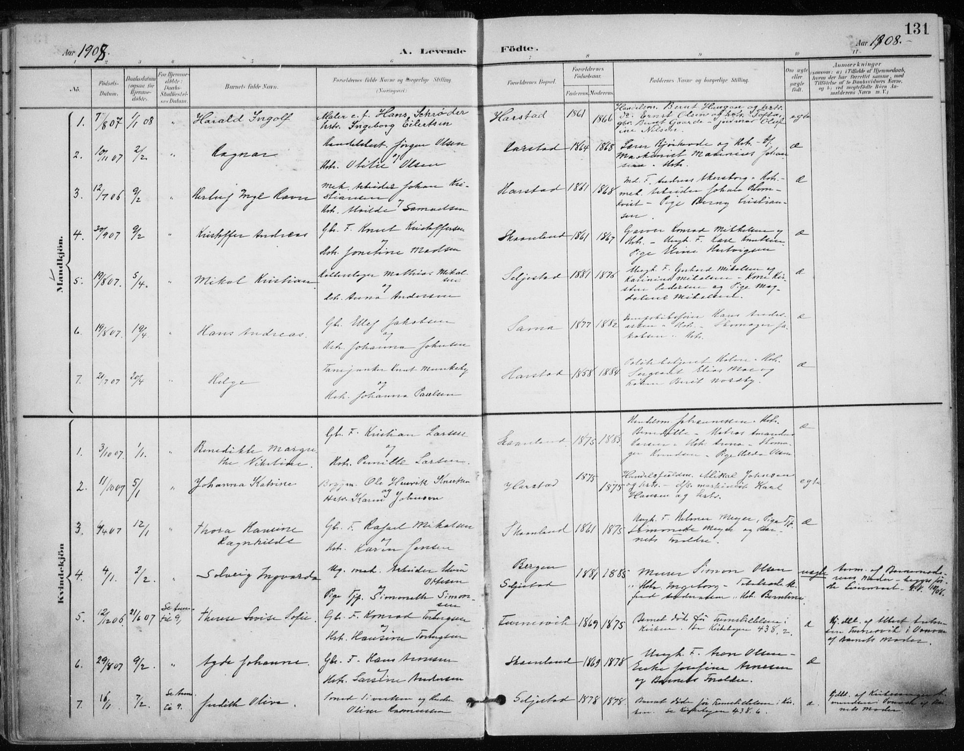 Trondenes sokneprestkontor, SATØ/S-1319/H/Ha/L0017kirke: Parish register (official) no. 17, 1899-1908, p. 131