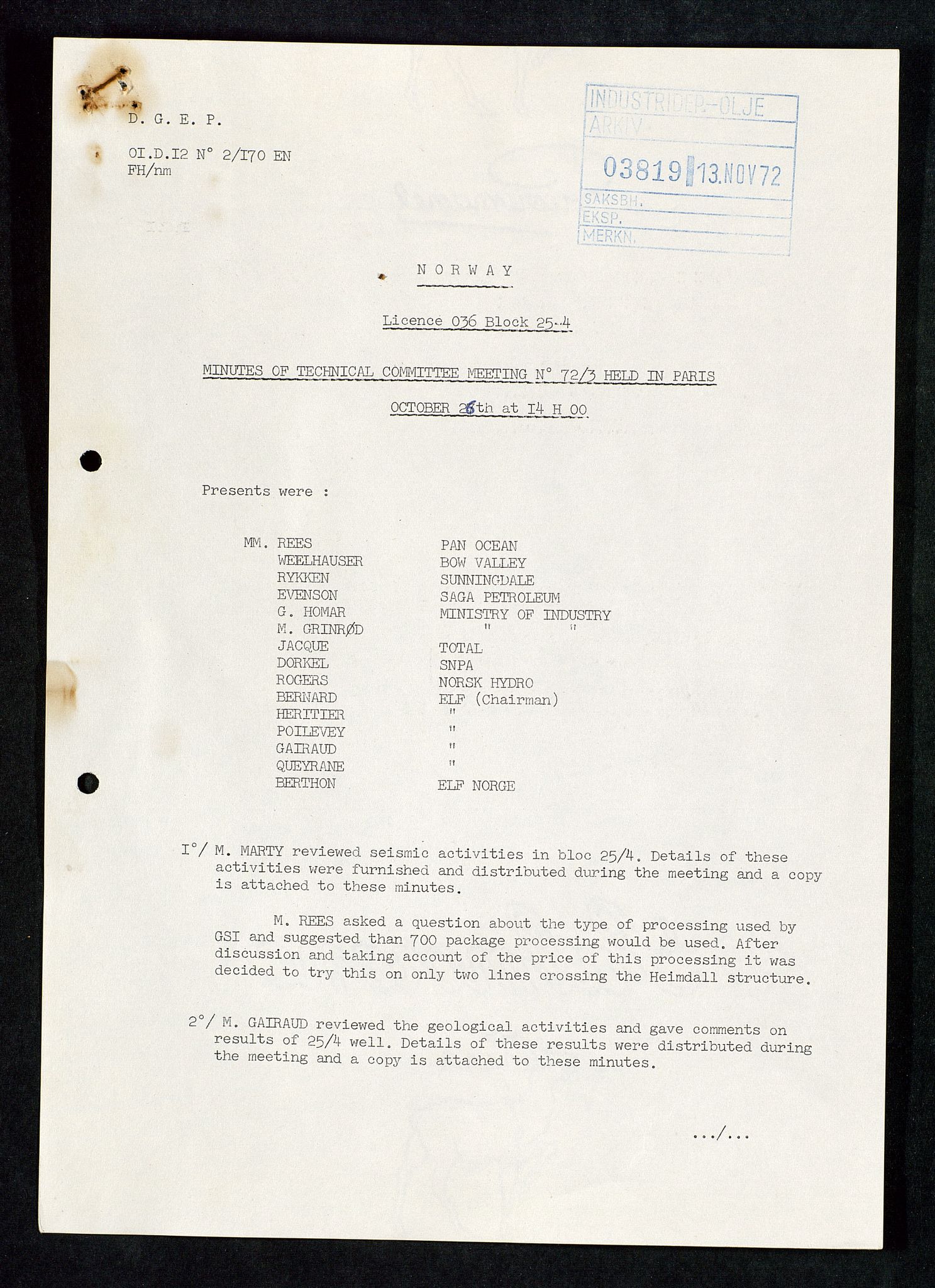 Industridepartementet, Oljekontoret, AV/SAST-A-101348/Da/L0010:  Arkivnøkkel 725 - 744 Boring, undersøkelser, bilder, 1964-1972, p. 466