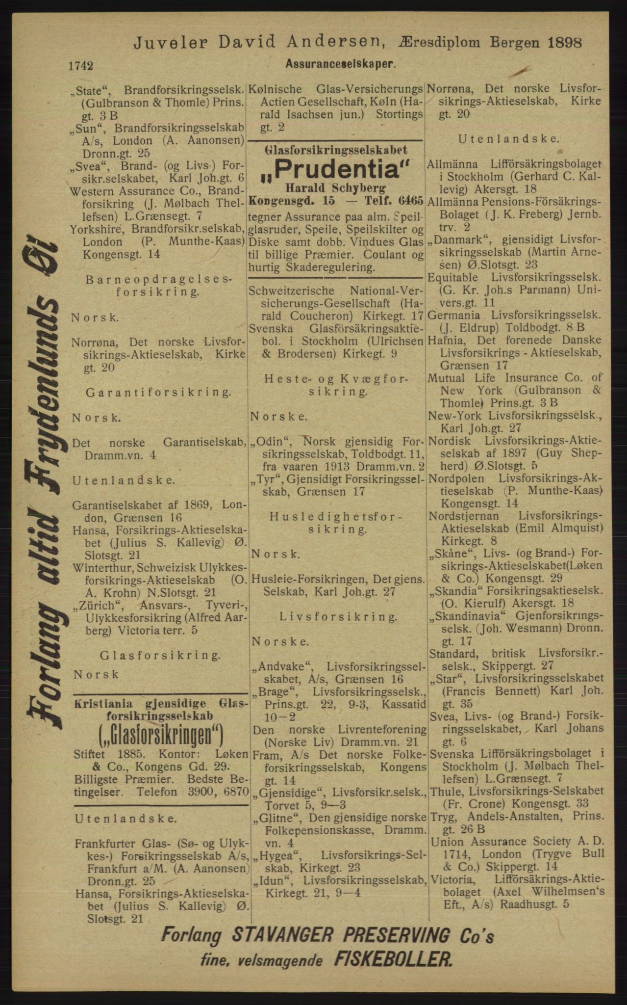 Kristiania/Oslo adressebok, PUBL/-, 1913, p. 1698