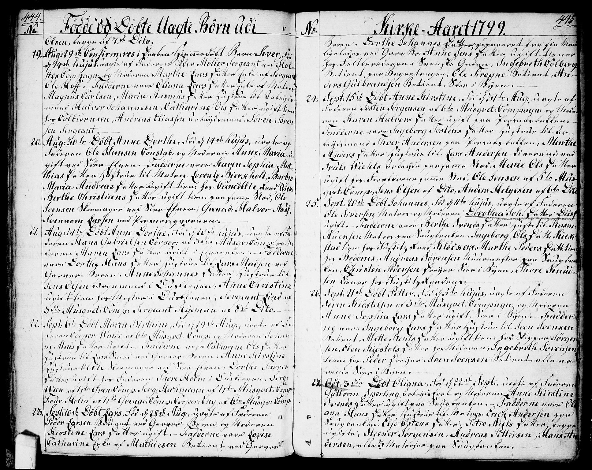 Halden prestekontor Kirkebøker, SAO/A-10909/F/Fa/L0002: Parish register (official) no. I 2, 1792-1812, p. 444-445