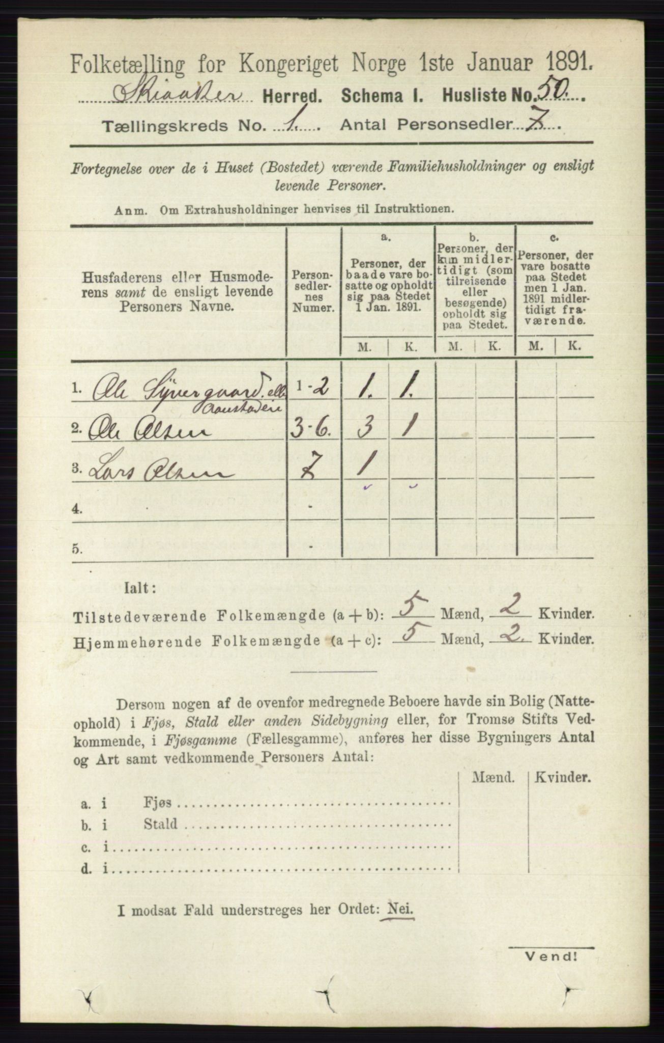 RA, 1891 census for 0513 Skjåk, 1891, p. 73