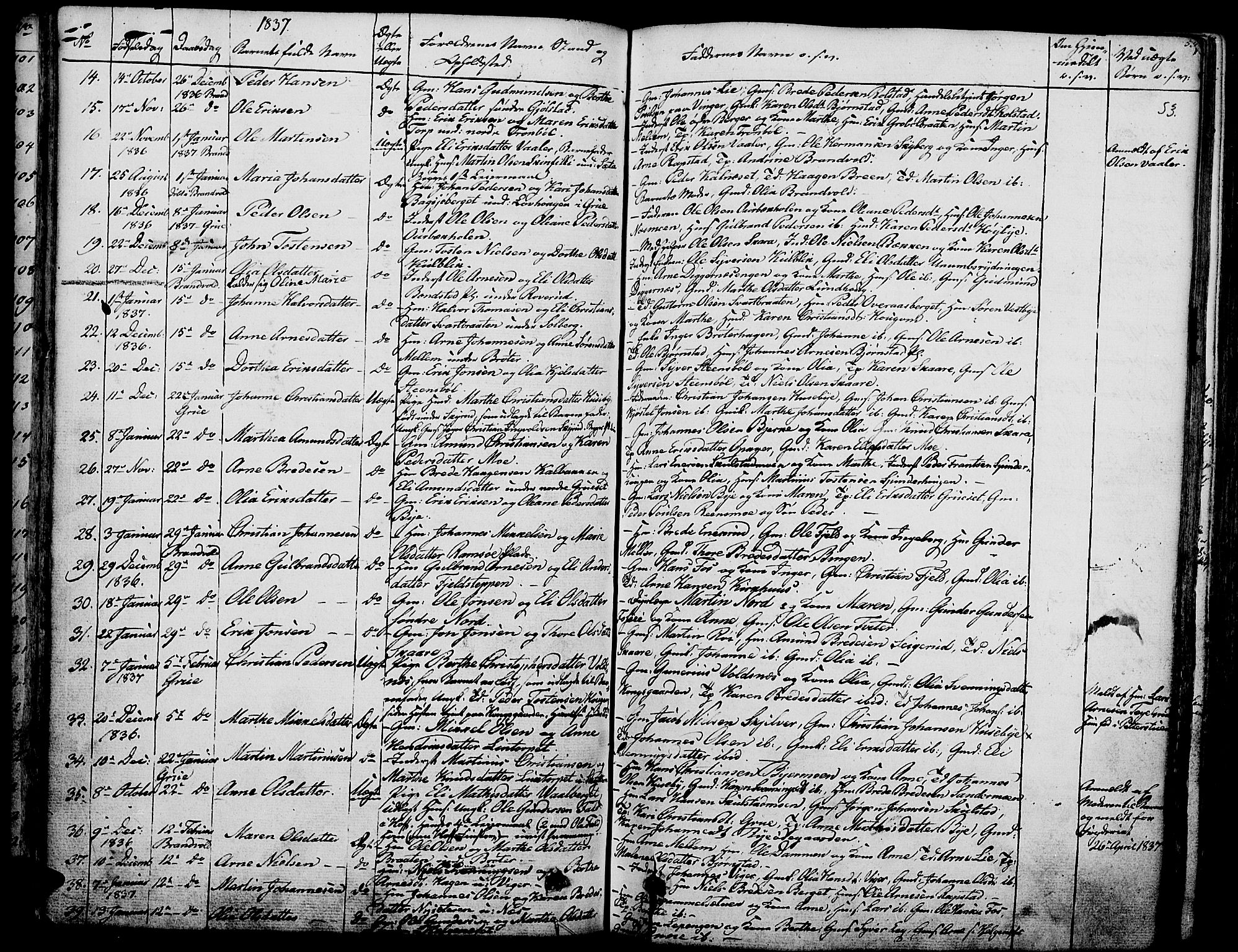 Grue prestekontor, AV/SAH-PREST-036/H/Ha/Haa/L0007: Parish register (official) no. 7, 1830-1847, p. 53