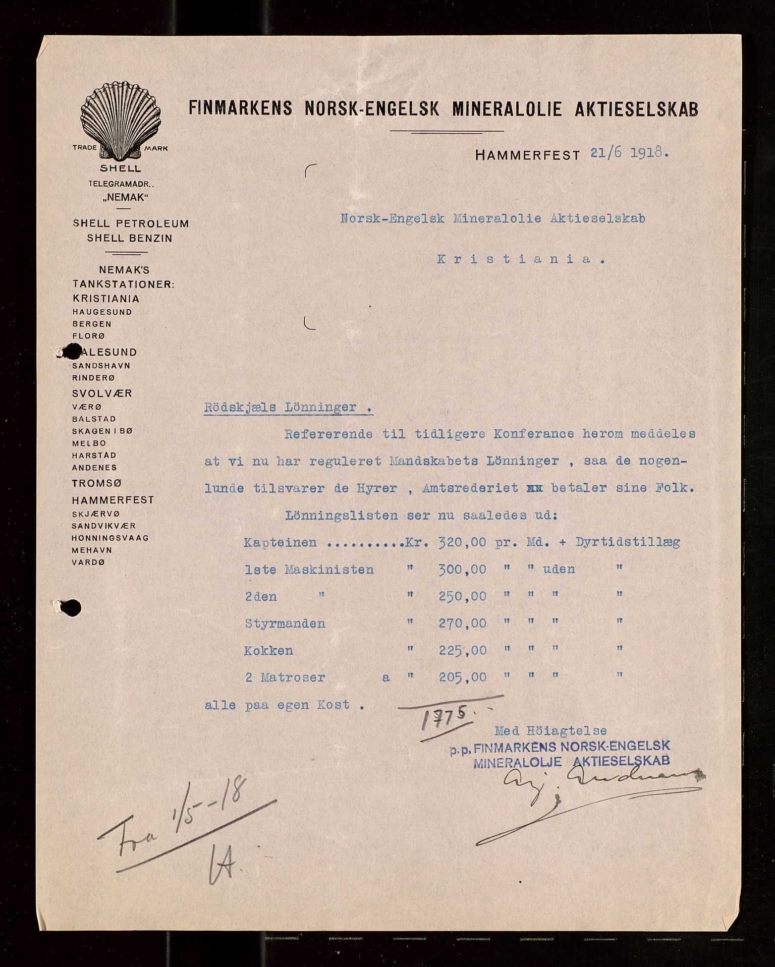 Pa 1521 - A/S Norske Shell, AV/SAST-A-101915/E/Ea/Eaa/L0021: Sjefskorrespondanse, 1918, p. 364