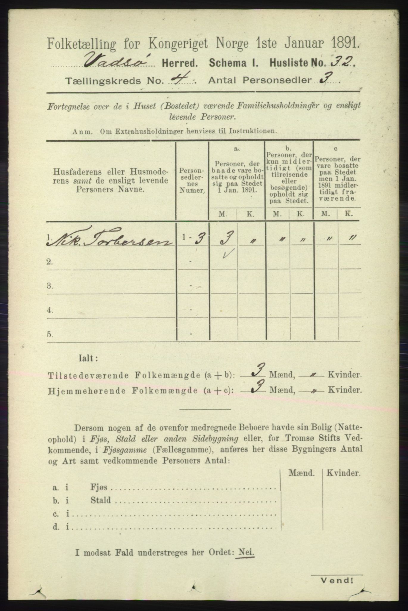 RA, 1891 census for 2029 Vadsø, 1891, p. 1175