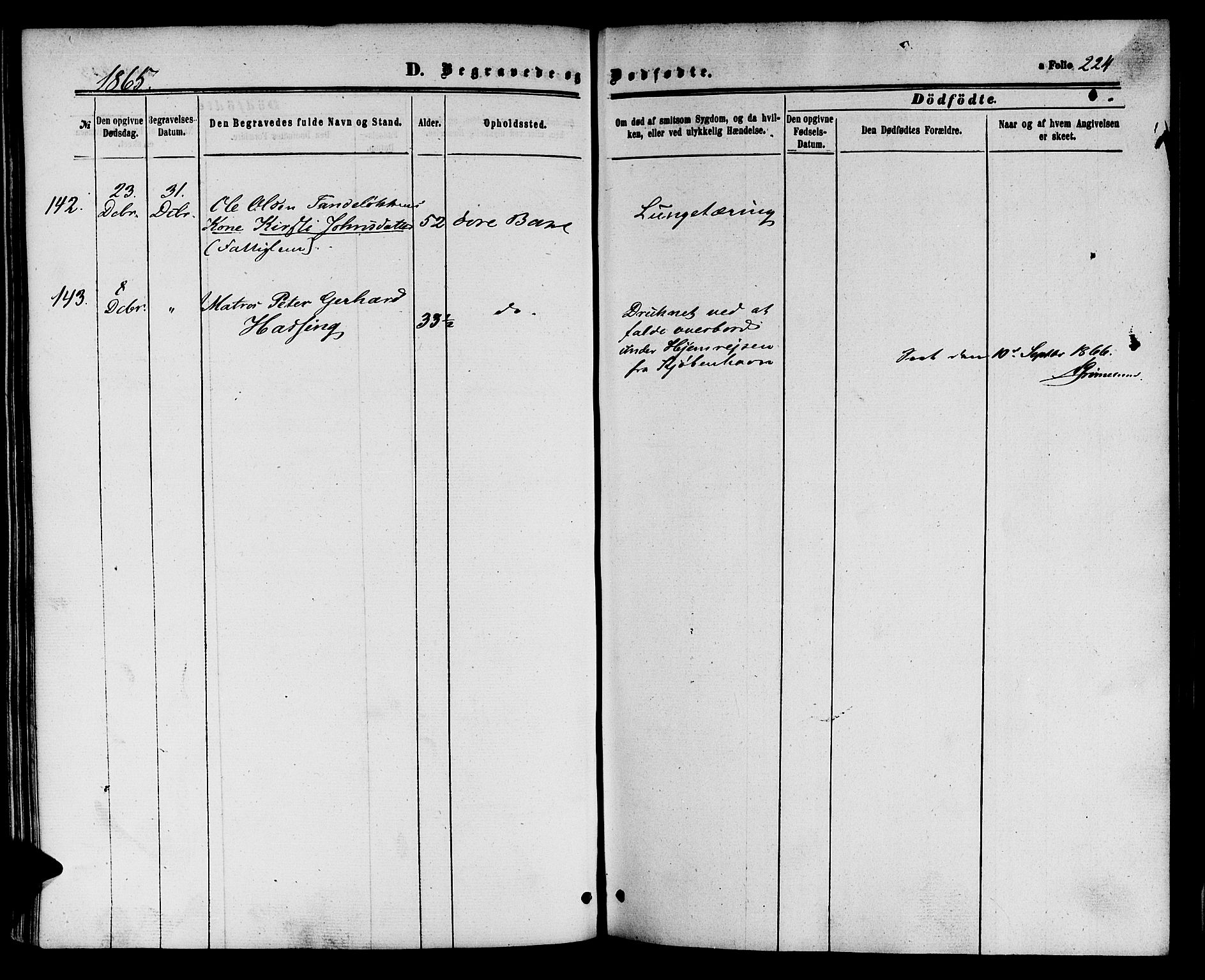 Ministerialprotokoller, klokkerbøker og fødselsregistre - Sør-Trøndelag, SAT/A-1456/604/L0185: Parish register (official) no. 604A06, 1861-1865, p. 224