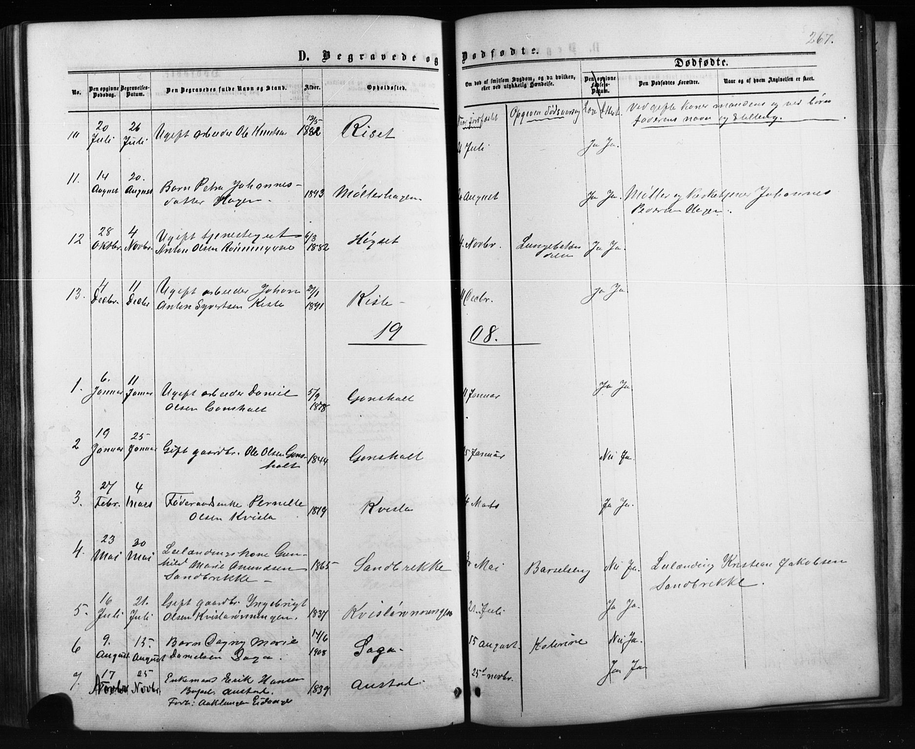 Siljan kirkebøker, AV/SAKO-A-300/G/Ga/L0002: Parish register (copy) no. 2, 1864-1908, p. 267