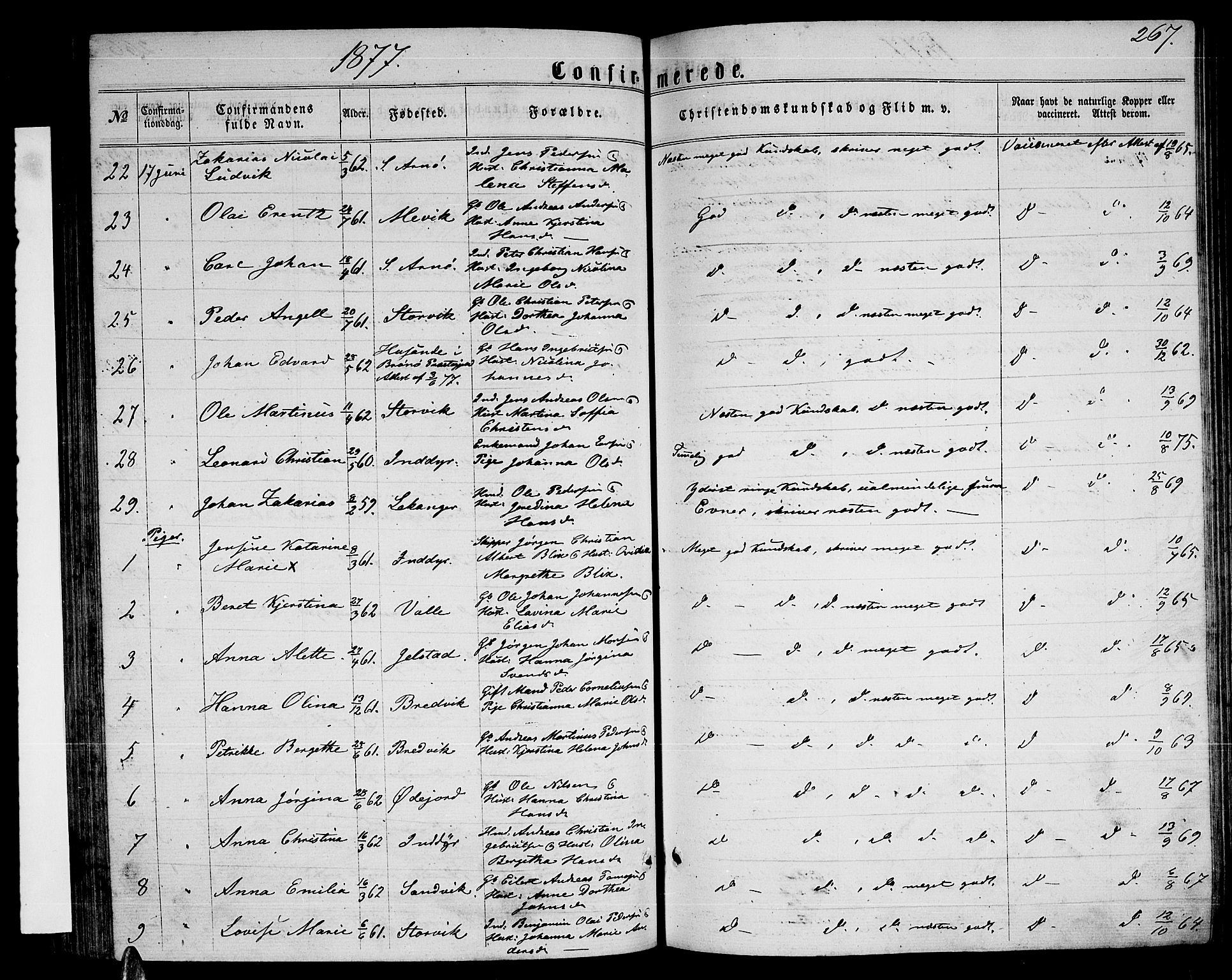 Ministerialprotokoller, klokkerbøker og fødselsregistre - Nordland, AV/SAT-A-1459/805/L0107: Parish register (copy) no. 805C03, 1862-1885, p. 267