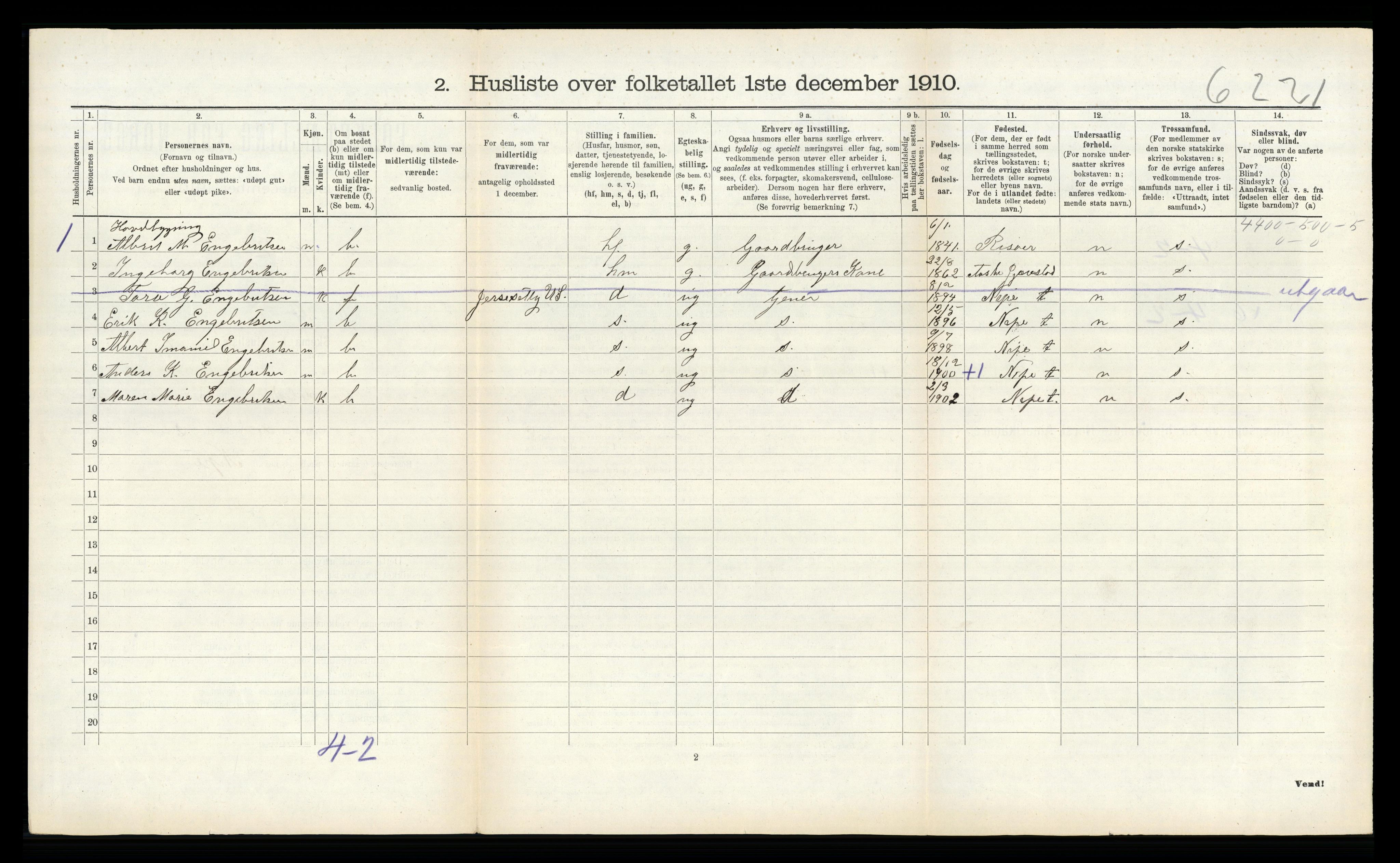 RA, 1910 census for Søndeled, 1910, p. 203