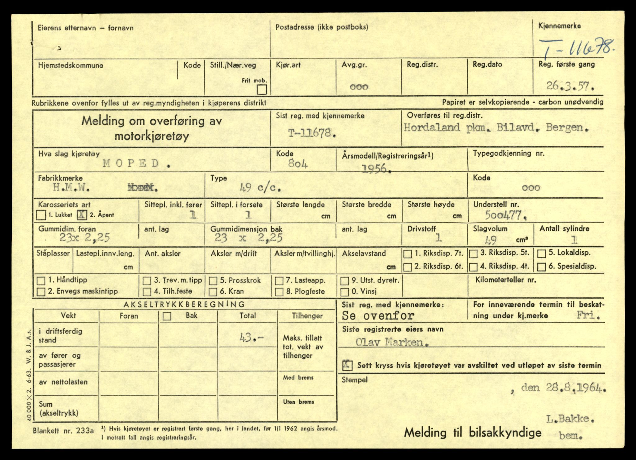 Møre og Romsdal vegkontor - Ålesund trafikkstasjon, SAT/A-4099/F/Fe/L0030: Registreringskort for kjøretøy T 11620 - T 11799, 1927-1998, p. 601