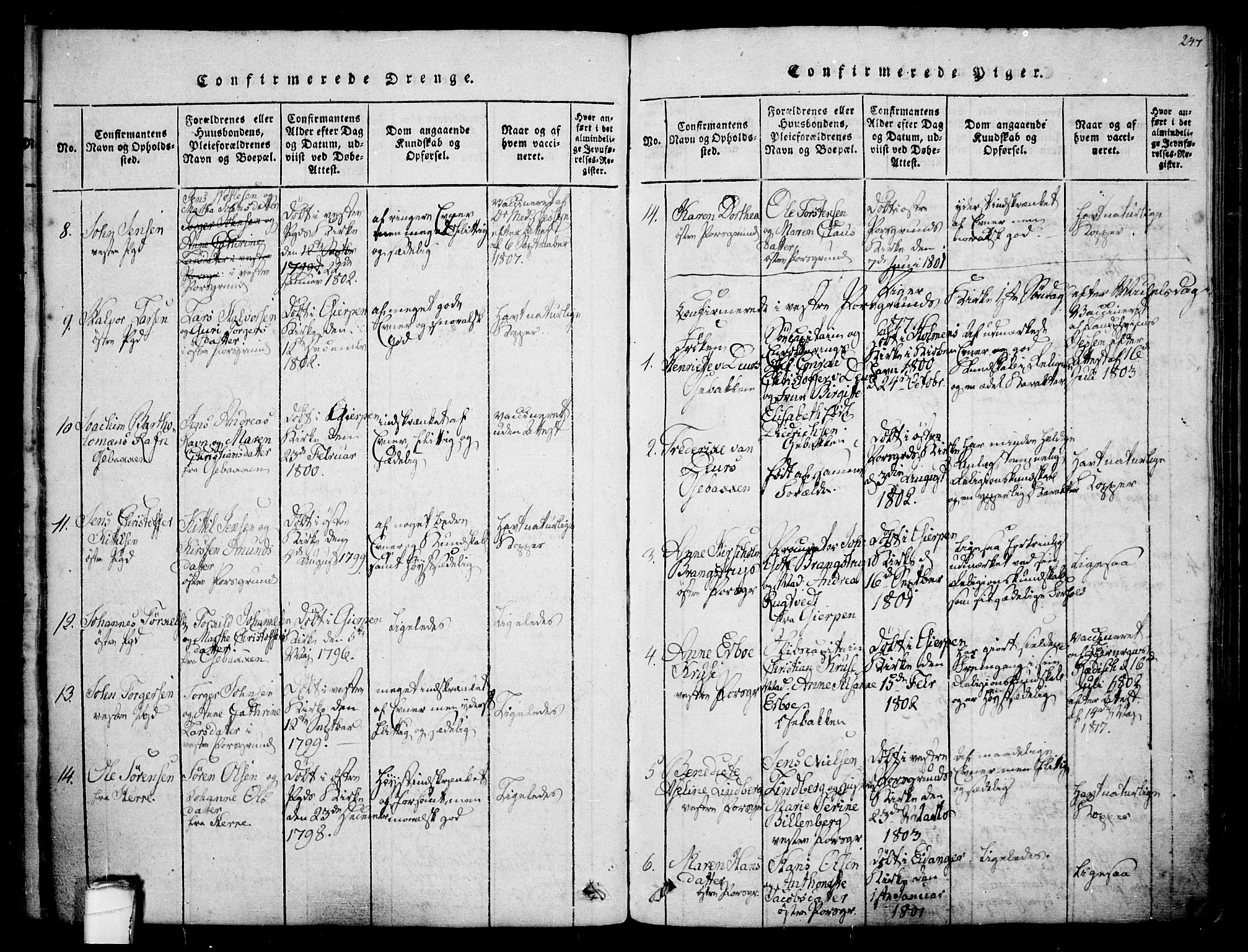 Porsgrunn kirkebøker , SAKO/A-104/F/Fa/L0004: Parish register (official) no. 4, 1814-1828, p. 247