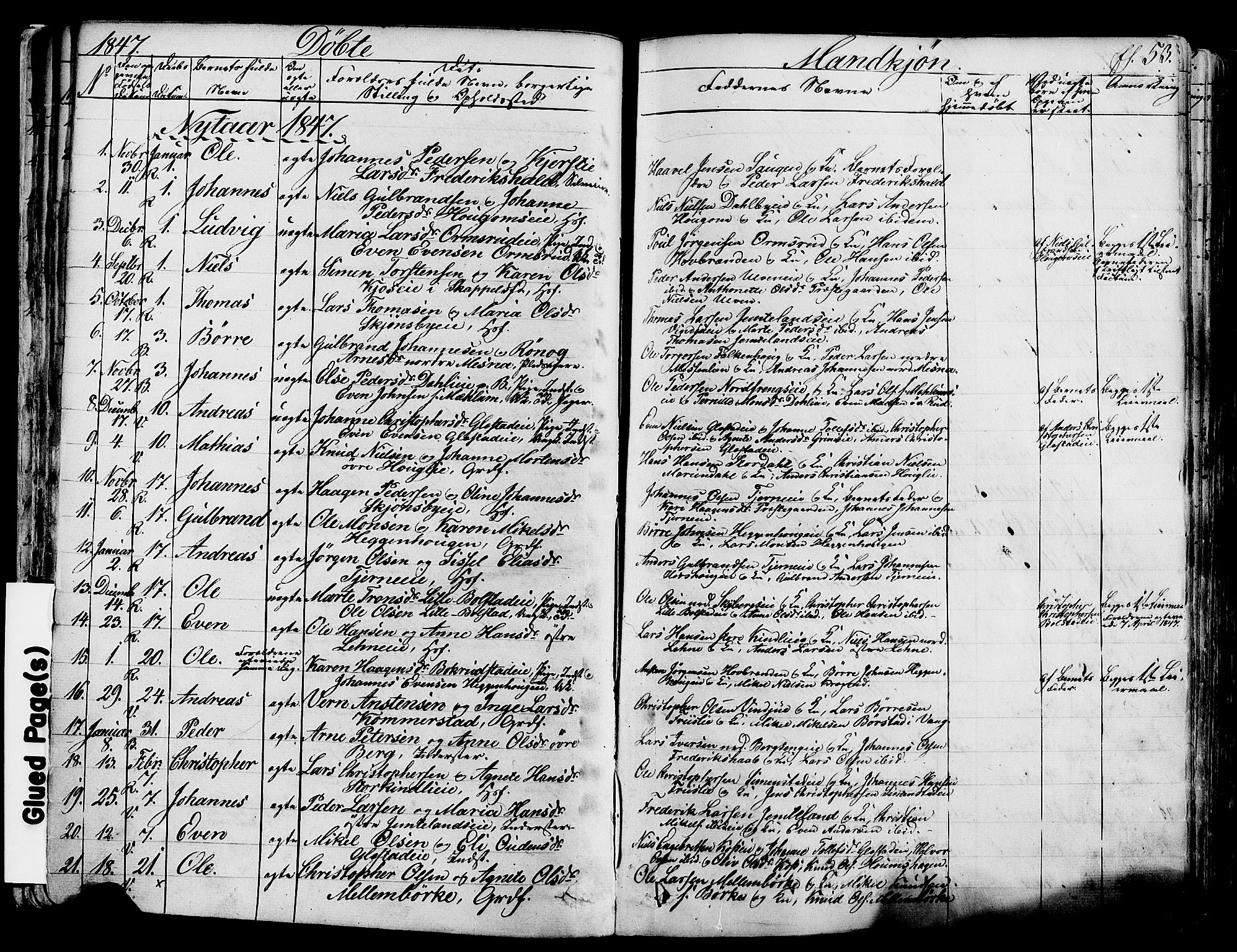 Ringsaker prestekontor, SAH/PREST-014/K/Ka/L0008: Parish register (official) no. 8, 1837-1850, p. 53